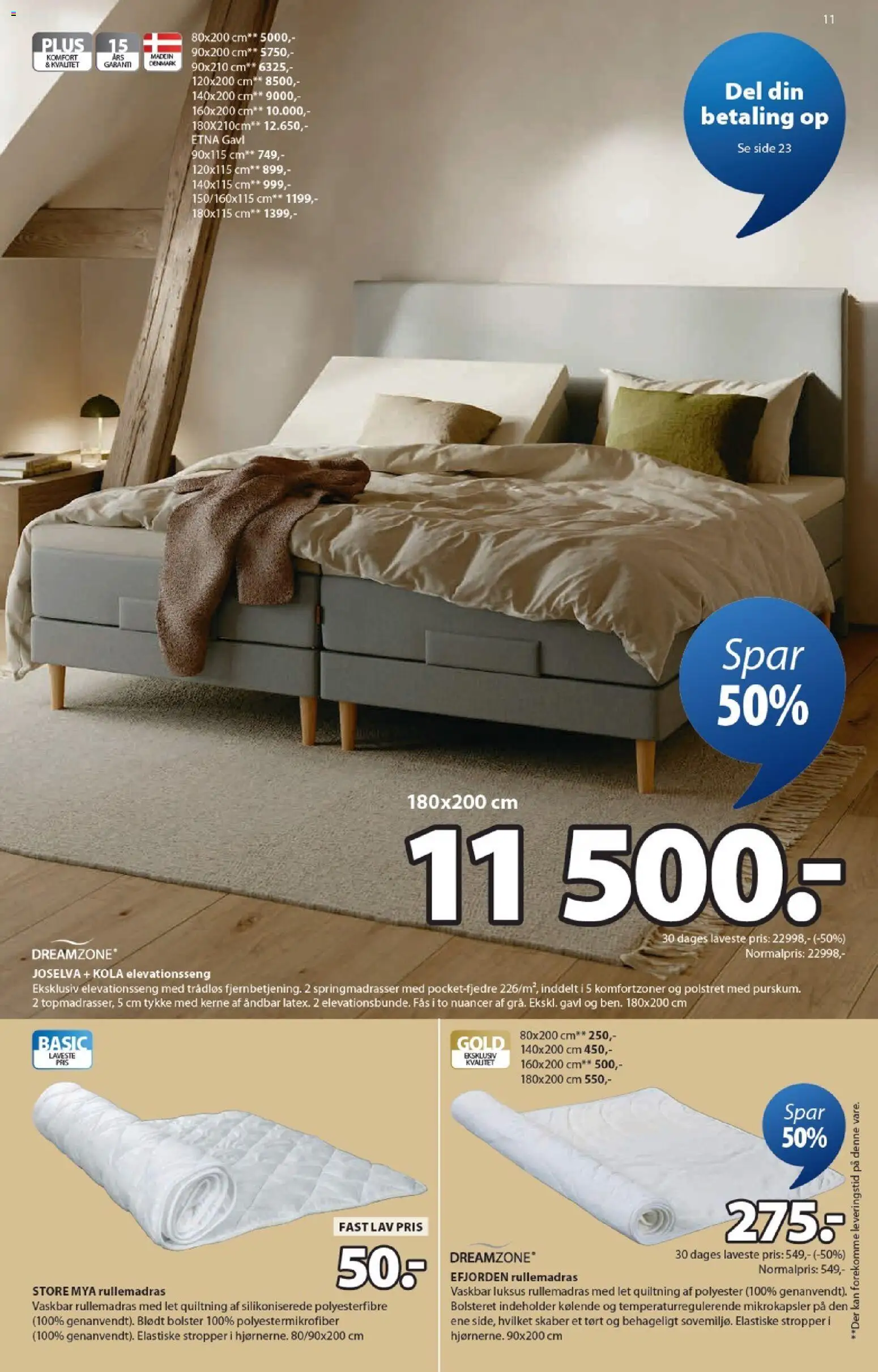 JYSK tilbudsavis – gyldig fra 27.02.2026 | Side: 11 | Produkter: Elevationsseng