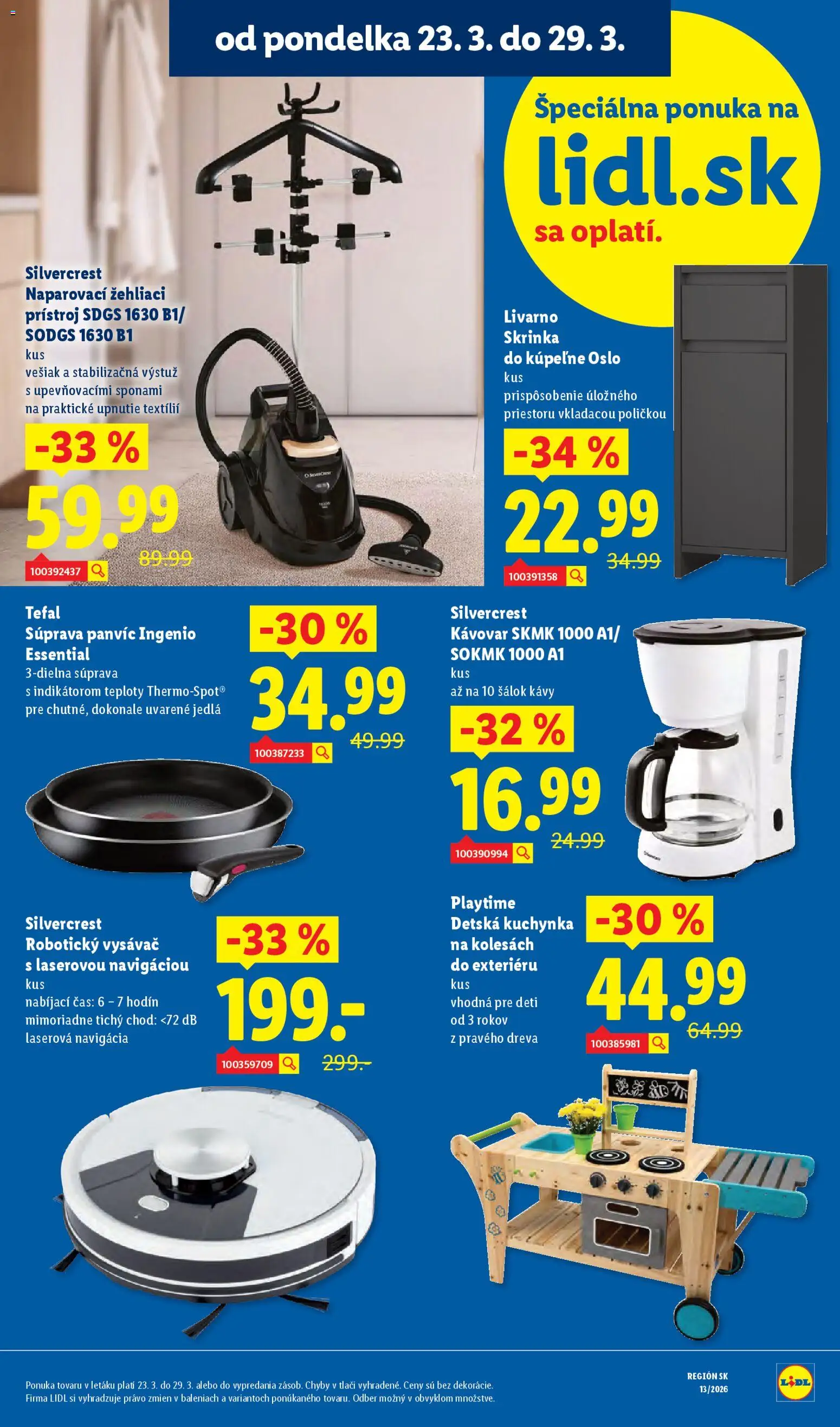 Nové Lidl akcie – leták je platný od 23.03.2026 | Strana: 55 | Produkty: Skrinka do kúpeľne, Vešiak, Skrinka, Robotický vysávač