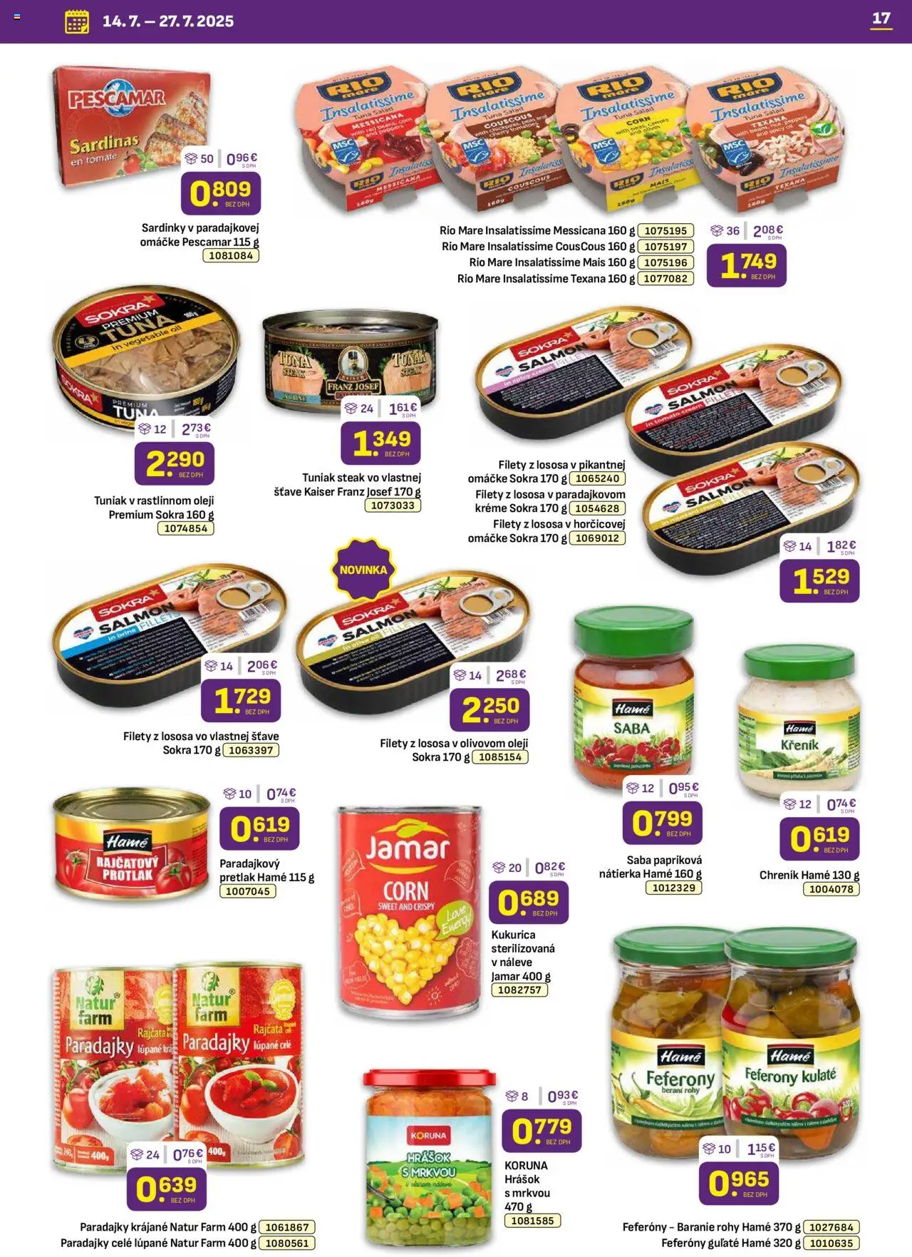 Libex leták │ platný od 14.07.2025 | Strana: 17 | Produkty: Rám, Paradajky, Steak, Kukurica