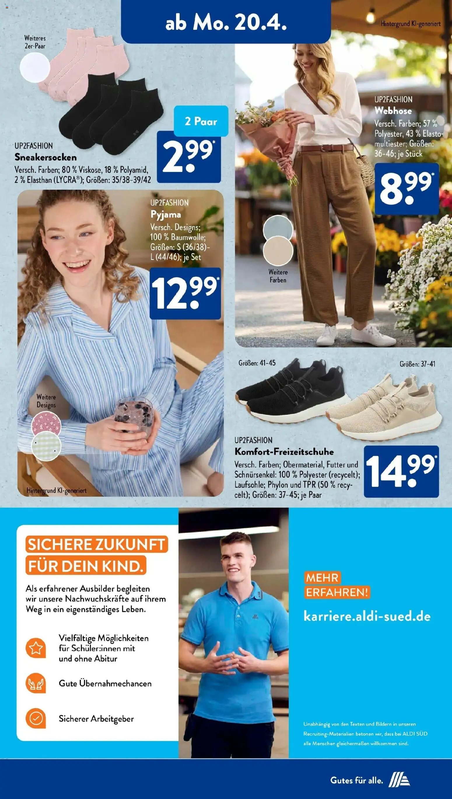 Aldi Süd Aktuelle Wochenangebote – gültig ab 20.04.2026 | Seite: 17 | Produkte: Up2fashion, Pyjama
