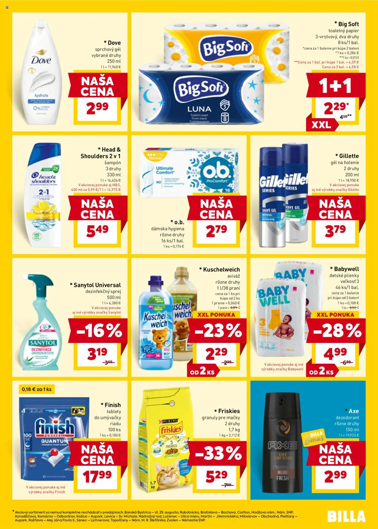 Nové Billa akcie – leták je platný od 15.10.2025 | Strana: 19 | Produkty: Friskies, Sprchový gél, Dezodorant, Head & Shoulders