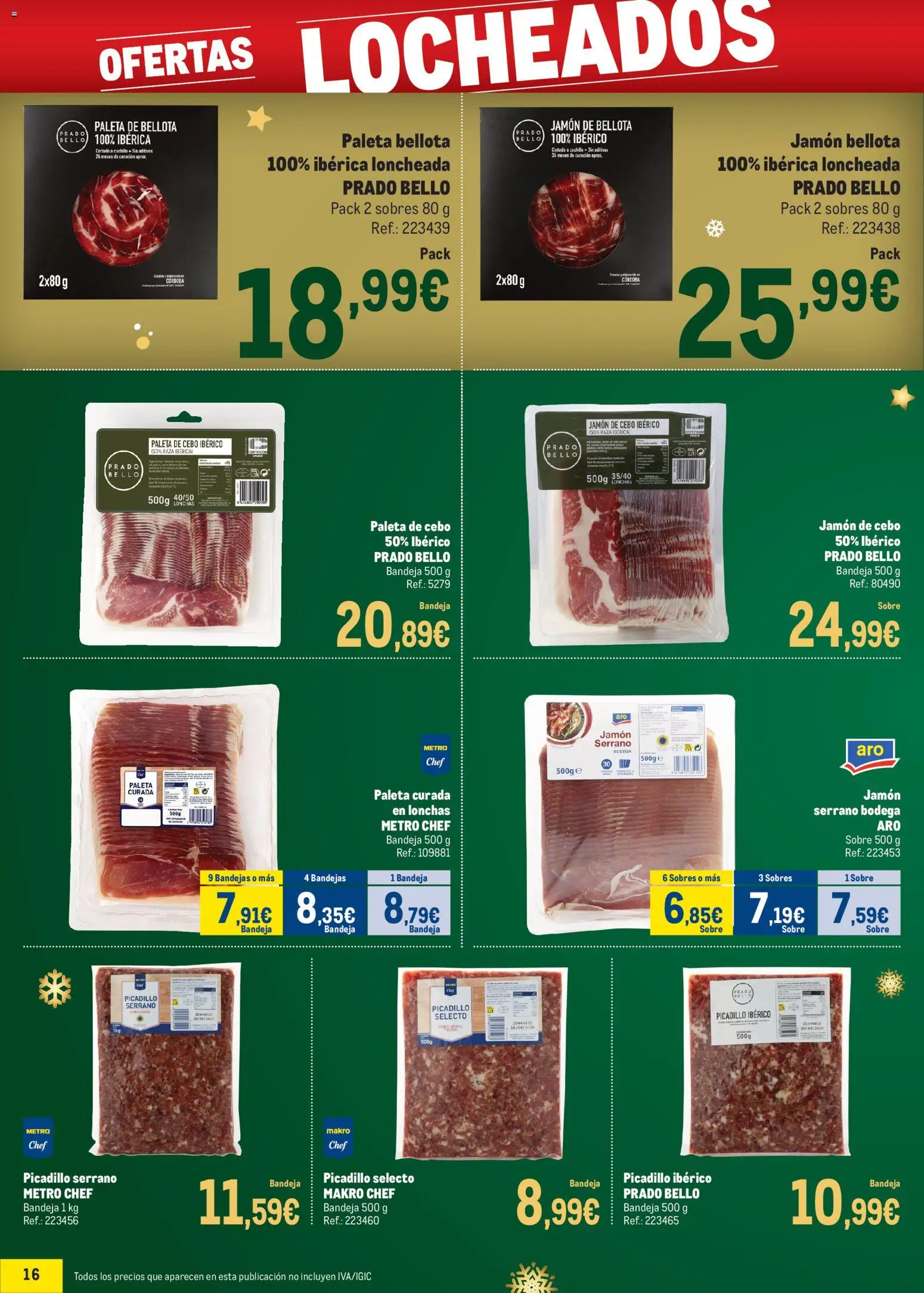 Makro - Precios Navidad Norte │ válido desde el 24.11.2025 | Página: 16 | Productos: Jamón serrano, Jamón, Bandeja