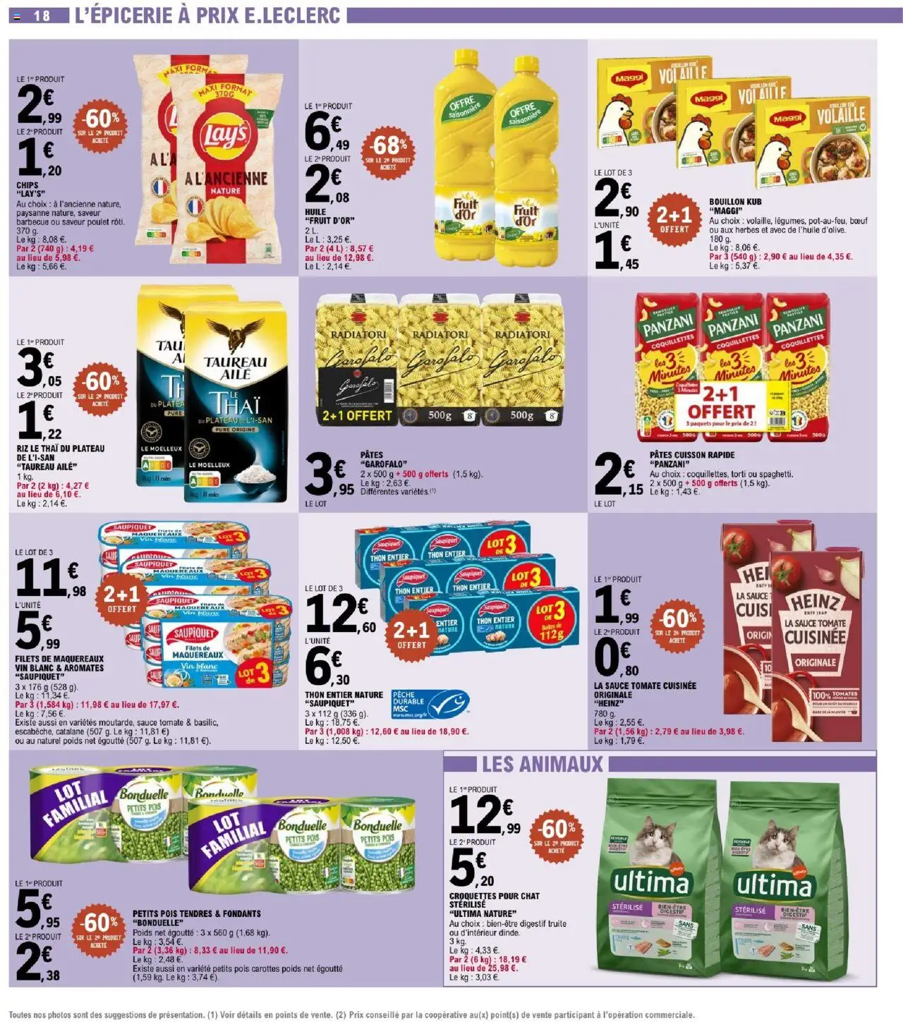  | Page: 18 | Produits: Poids, Volaille, Pâtes, Chips