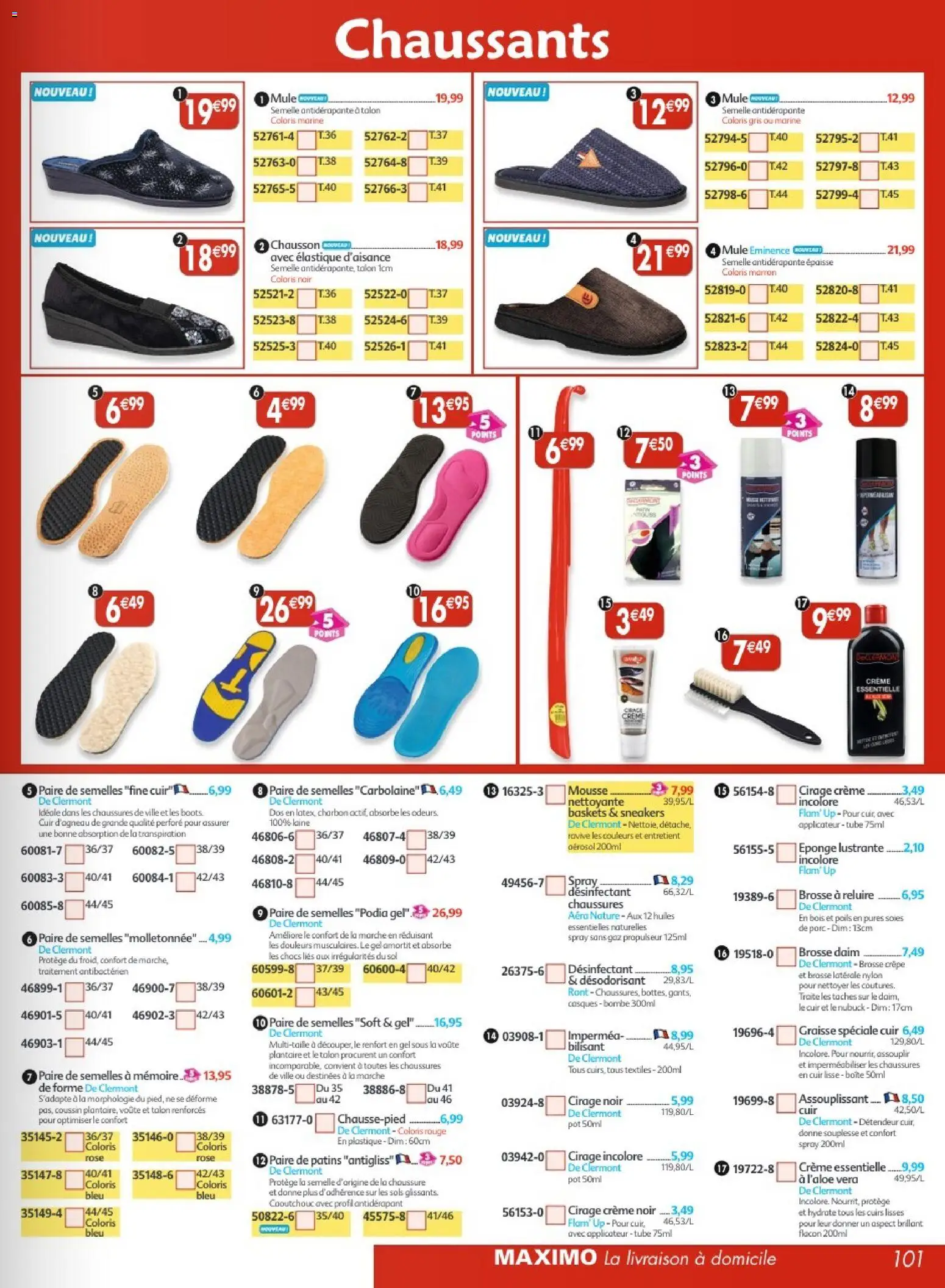 {H1} | Page: 101 | Produits: Mousse, Brosse, Baskets, Crème