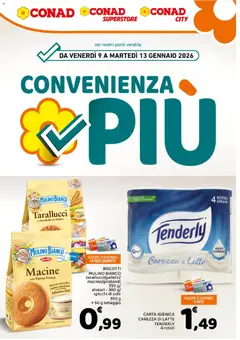 Anteprima del volantino Conad Convenienza Più Campania catalogo valido a partire dal 09.01.2026