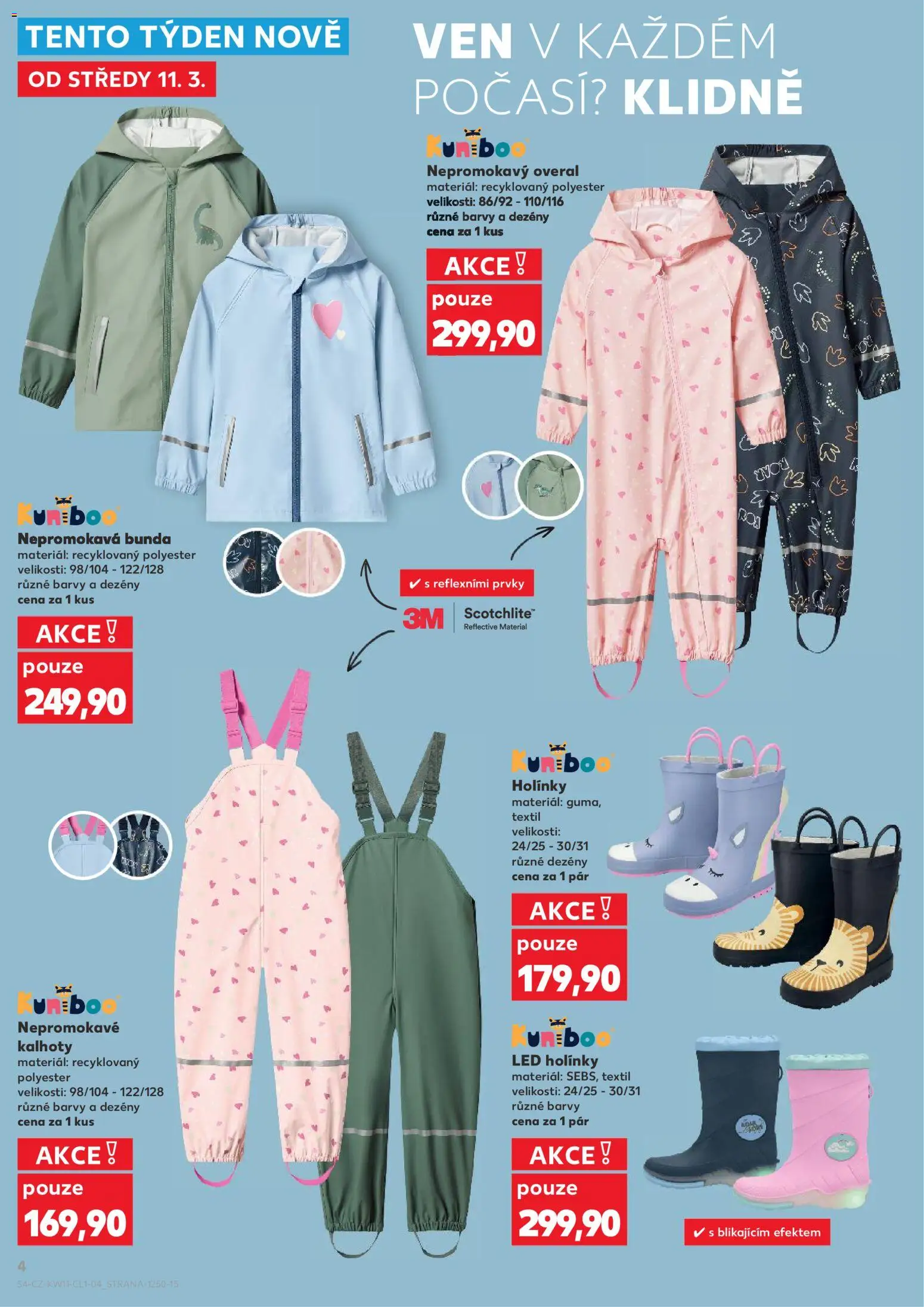 Kaufland leták - Chomutov od 11.03.2026 | Strana: 4 | Produkty: Kalhoty, Overal, Nepromokavá bunda, Barvy