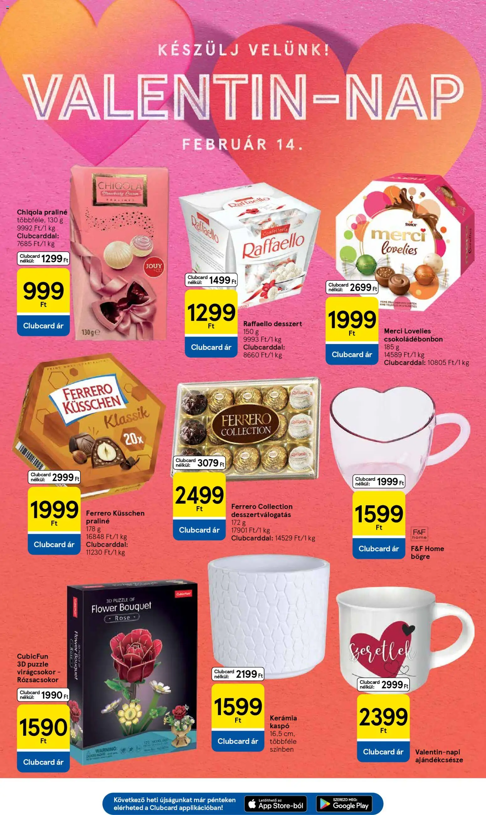 Tesco akciós ujság - amely érvényes a következő dátumtól: 29.01.2026 | Oldal: 11 | Termékek: Puzzle, Bögre, Praliné, Kaspó