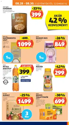 Aldi akciós ujság - amely érvényes a következő dátumtól: 28.08.2025 | Oldal: 11 | Termékek: Zöld tea, Rizs, Almalé, Cukor