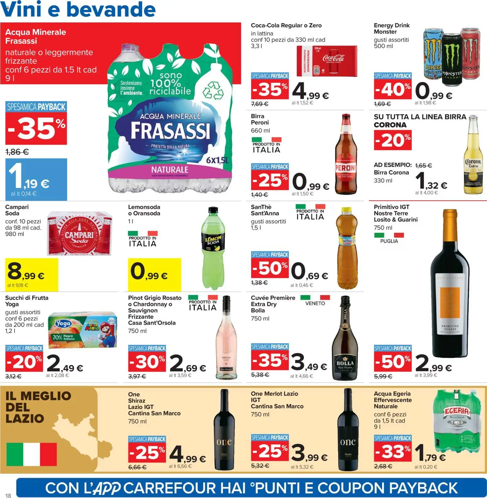 Volantino Carrefour del 13.03.2026 | Pagina: 18 | Prodotti: Birra, Acqua, Pesca, Coca Cola