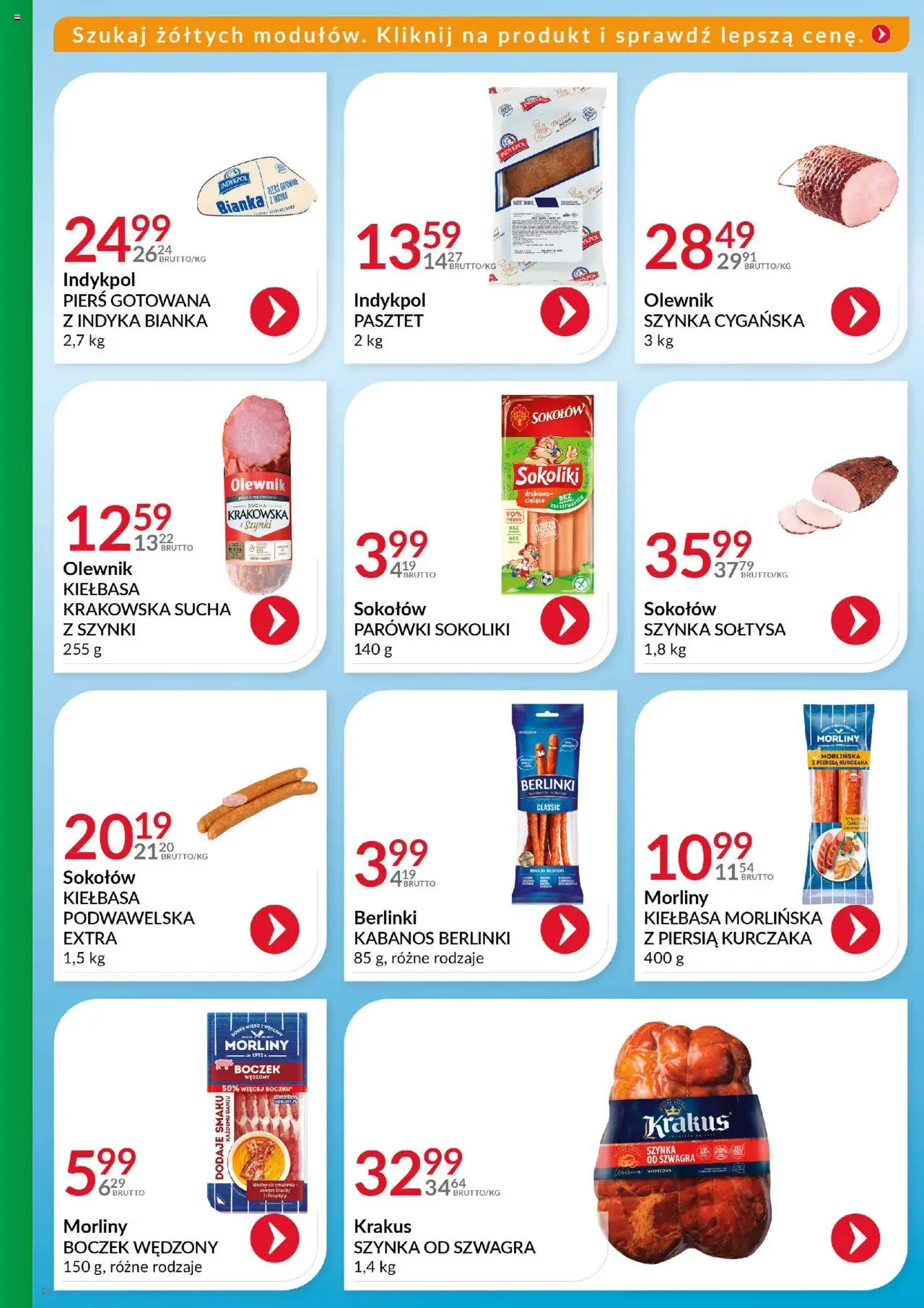 Eurocash Gazetka - Katalog Artykułów Spożywczych od 27.07.2025 | Strona: 19 | Produkty: Szynka, Boczek wędzony, Kiełbasa krakowska, Boczek
