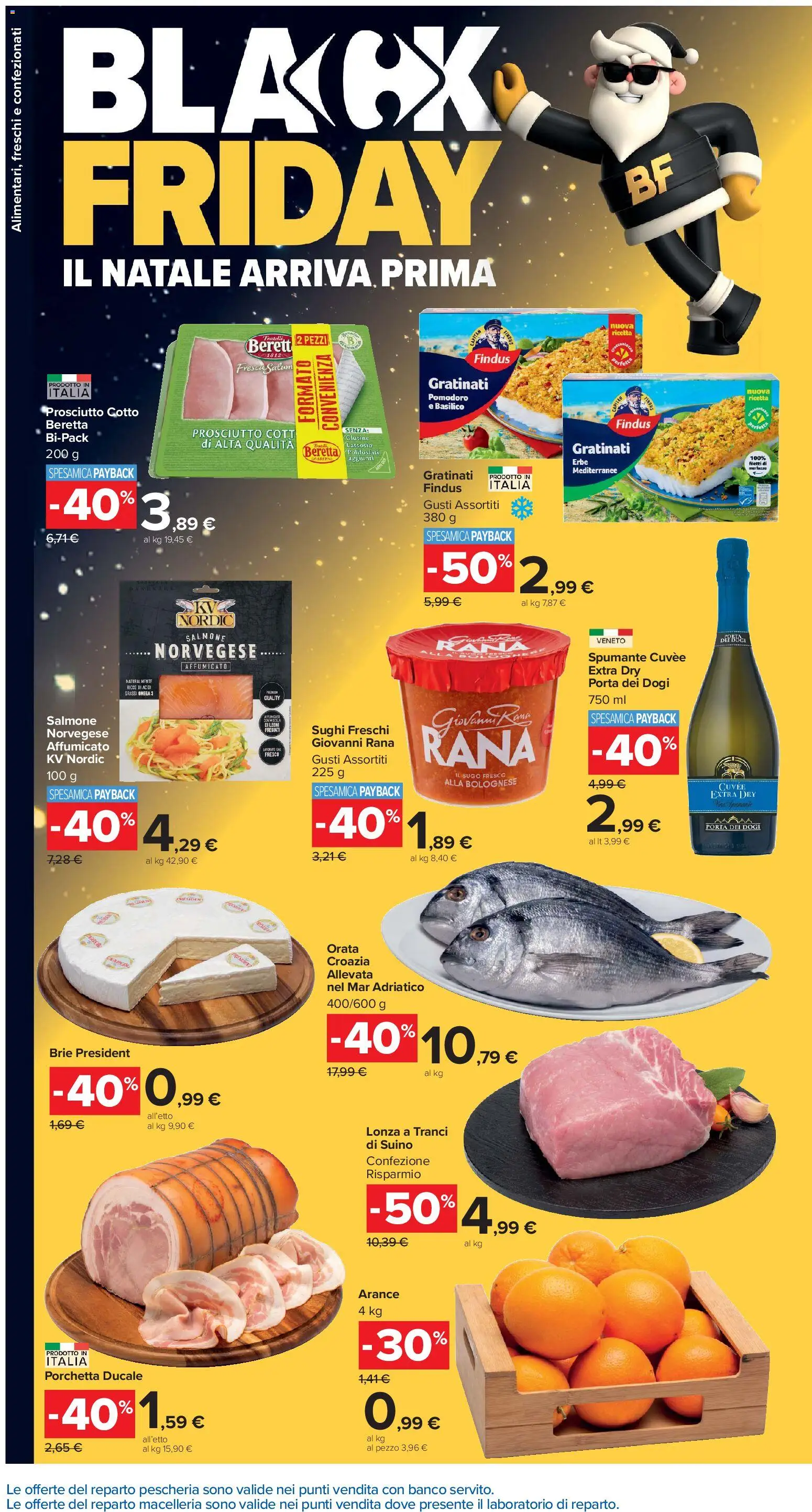 Volantino Carrefour del 17.11.2025 | Pagina: 2 | Prodotti: Merluzzo, Suino, Pomodoro, Spumante