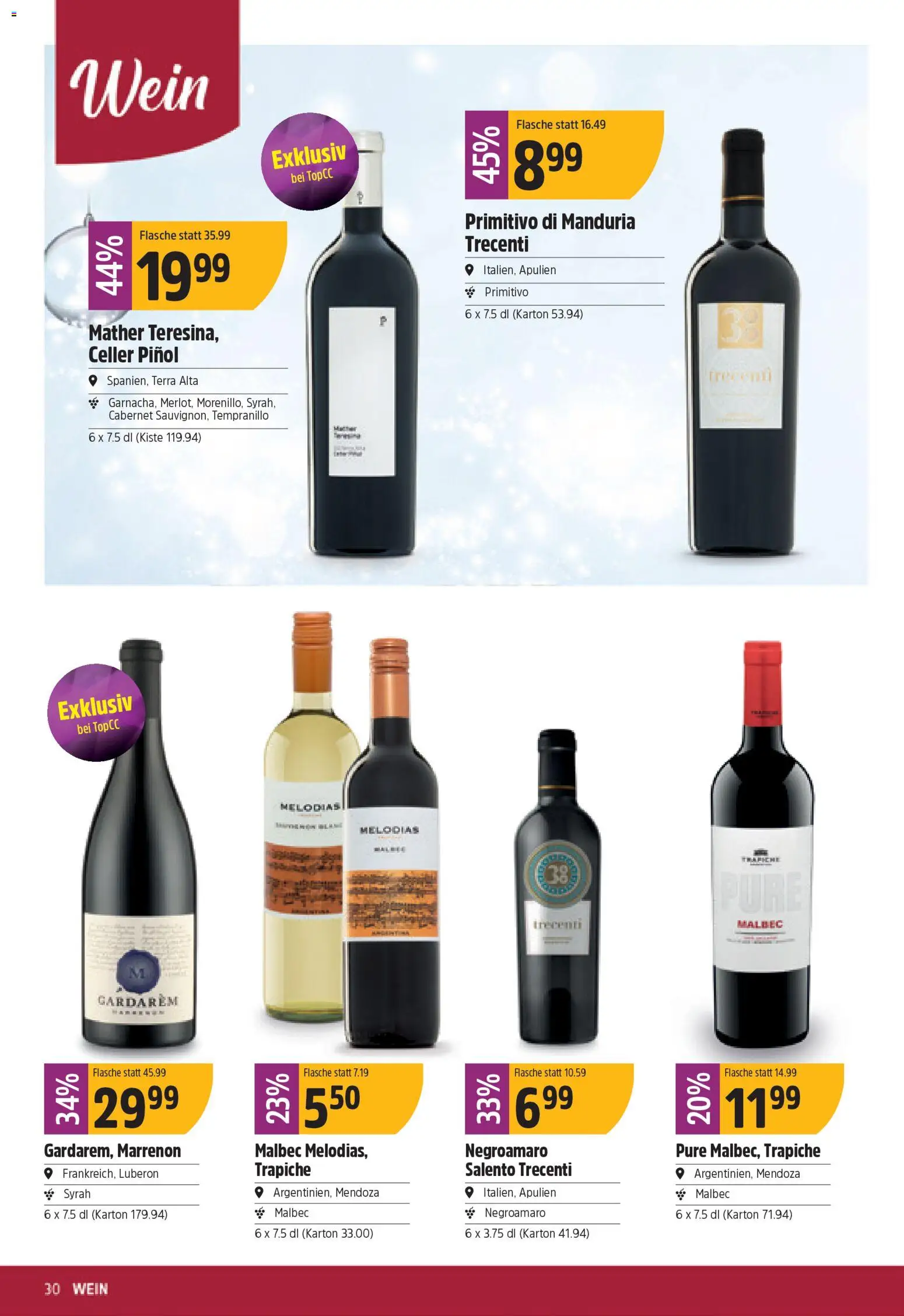 TopCC Aktionen – gültig ab 24.11.2025 | Seite: 30 | Produkte: Wein