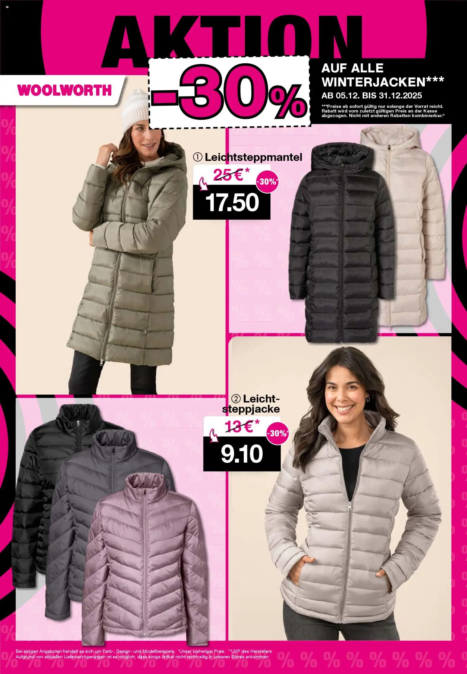 Woolworth Prospekt 	 – gültig ab 12.12.2025 | Seite: 15 | Produkte: Steppjacke