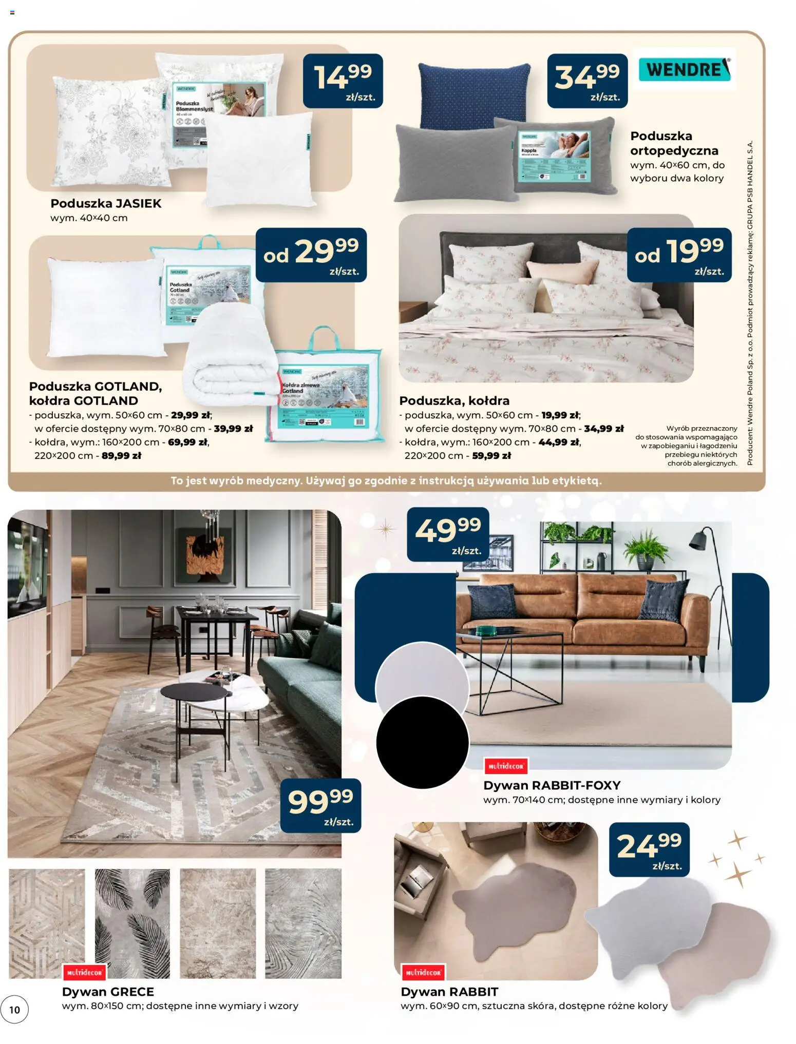 Mrówka Gazetka - Malbork od 04.12.2025 | Strona: 10 | Produkty: Poduszka, Dywan, Poduszka ortopedyczna, Kołdra