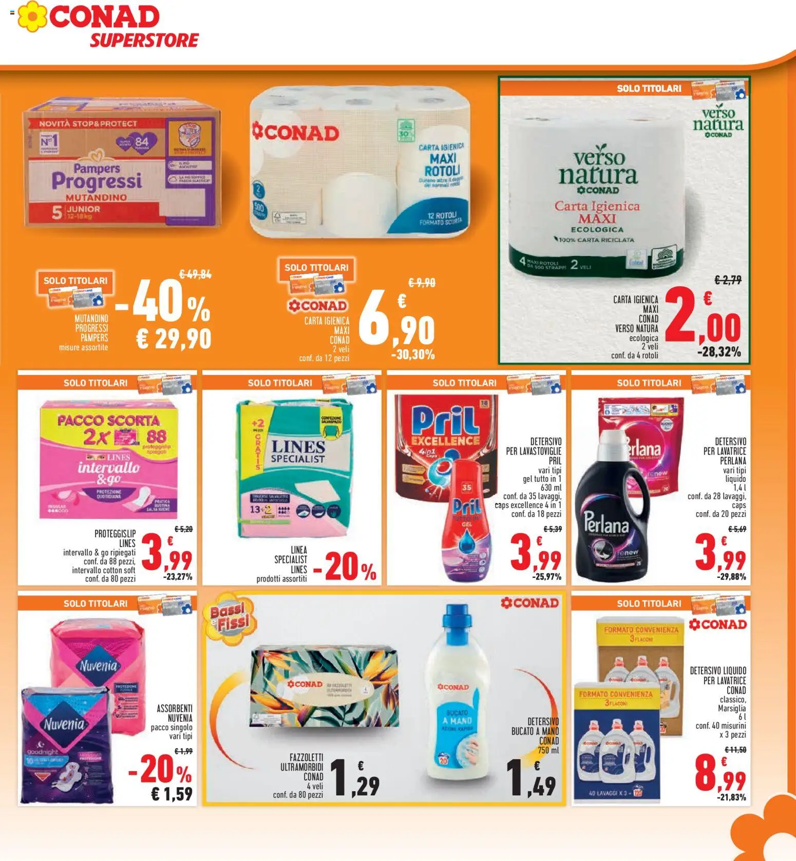 Volantino Conad del 20.11.2025 | Pagina: 31 | Prodotti: Carta igienica, Fazzoletti, Lavatrice, Pampers