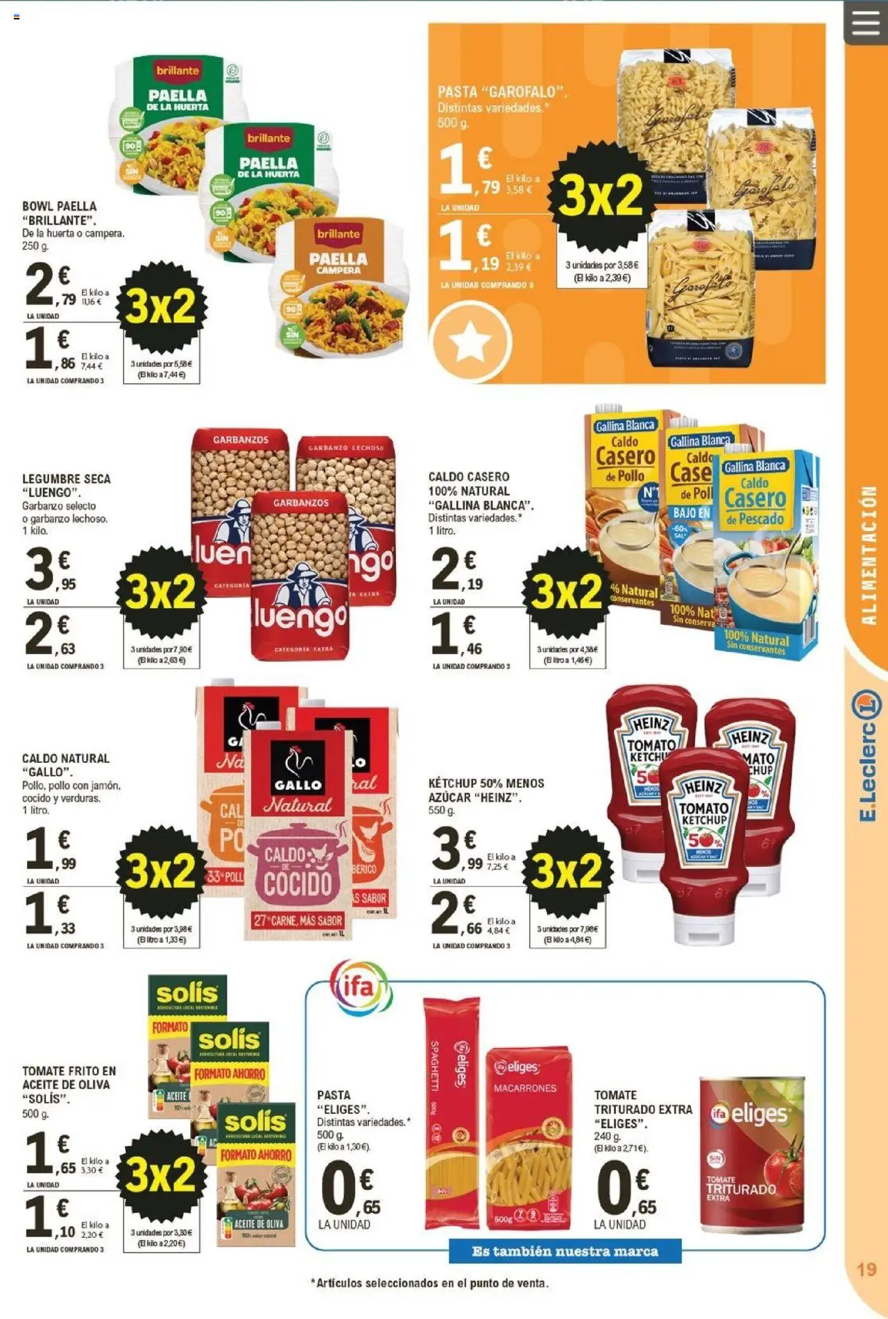 E.Leclerc folleto │ válido desde el 22.10.2025 | Página: 19 | Productos: Aceite, Pescado, Pasta, Aceite de oliva