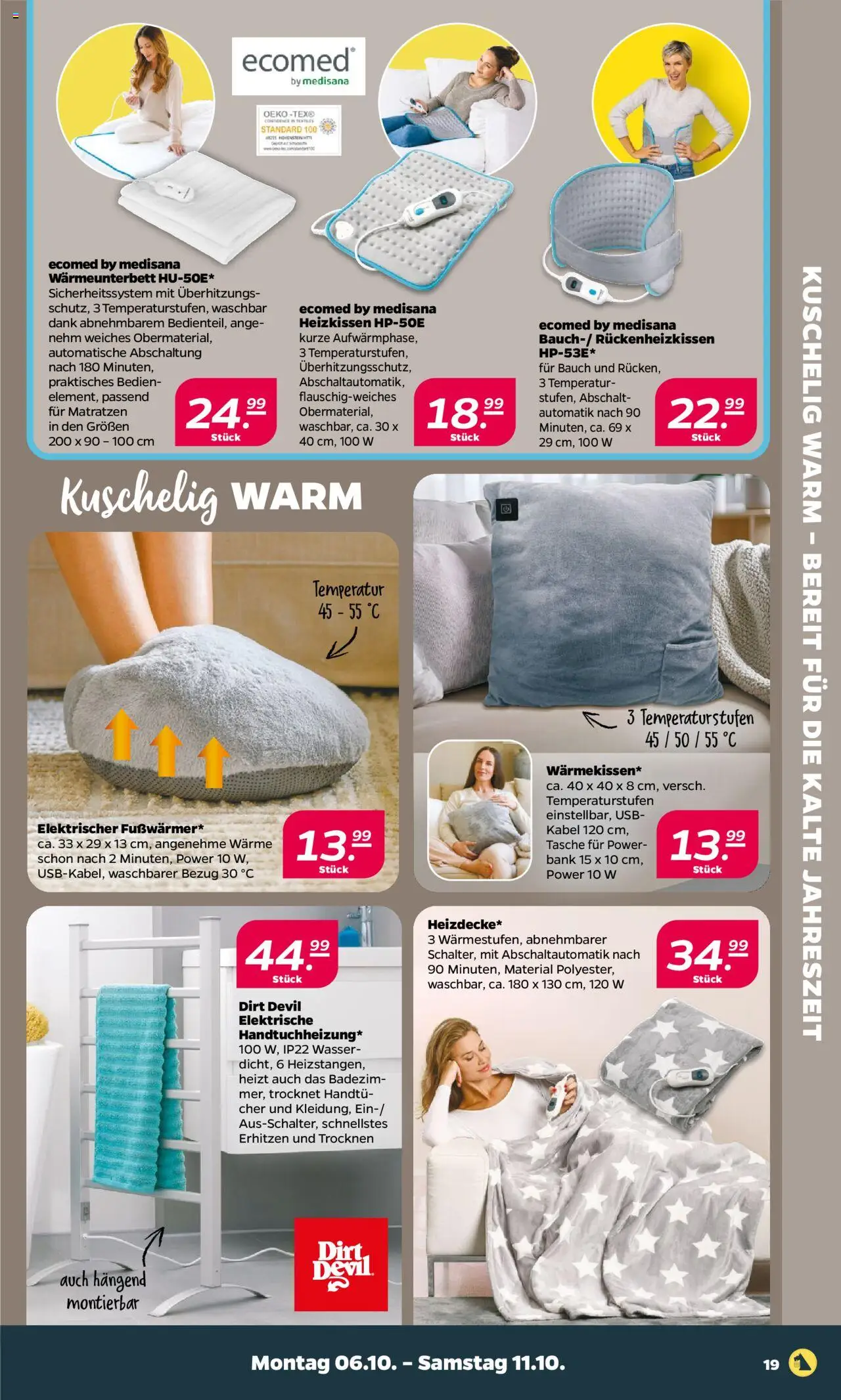 Netto Prospekt 	 – gültig ab 06.10.2025 | Seite: 19 | Produkte: Kabel, USB, Wasser, Heizkissen