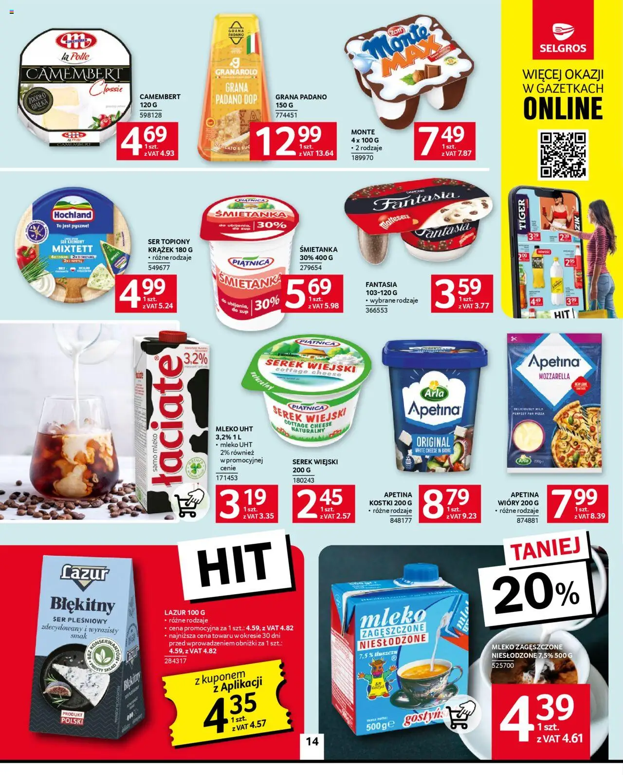 Selgros cash&carry Gazetka od 14.08.2025 | Strona: 14 | Produkty: Ser topiony, Grana padano, Ser pleśniowy lazur, Pizza