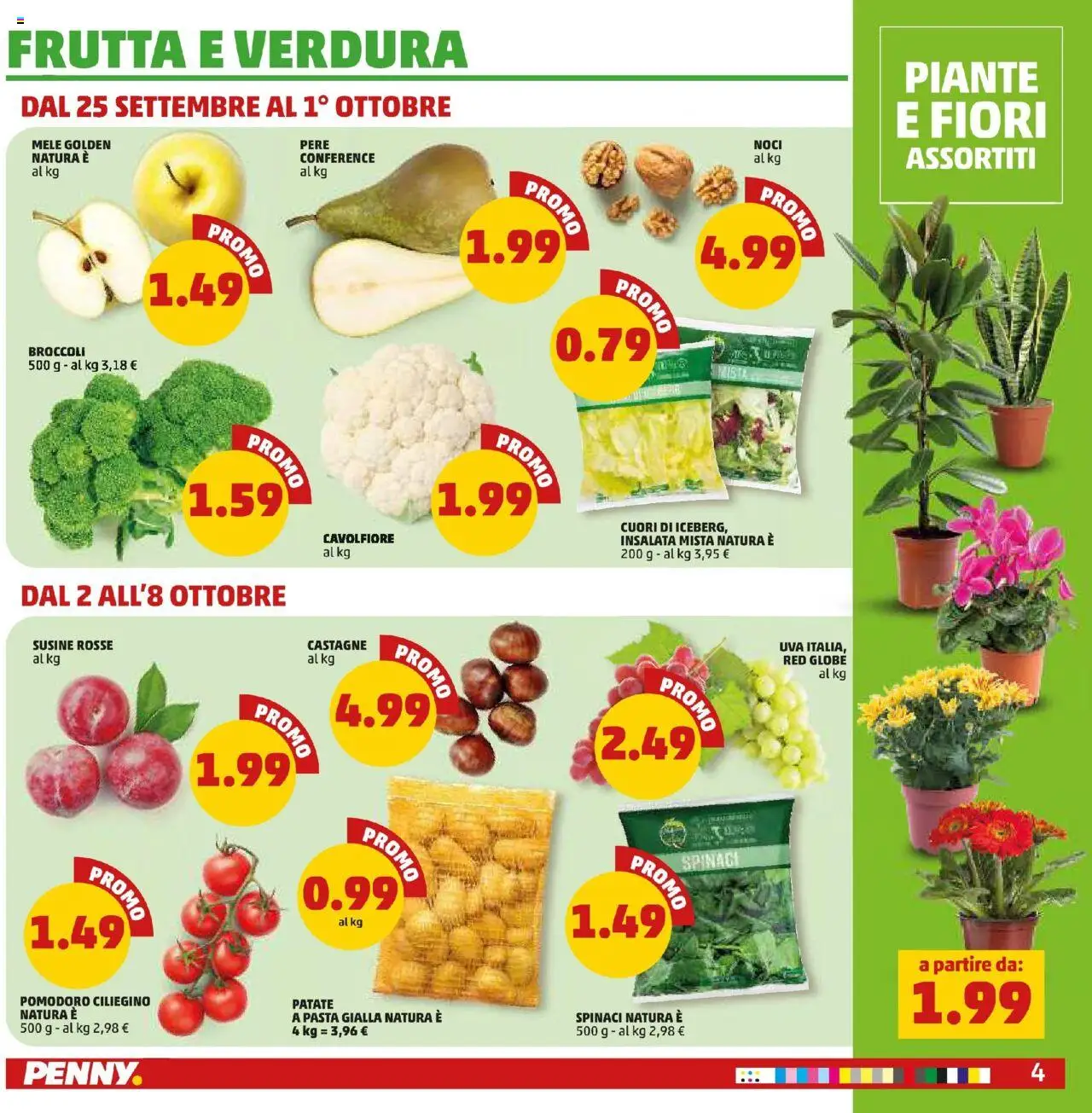 Volantino PENNY del 25.09.2025 | Pagina: 4 | Prodotti: Insalata, Frutta, Noci, Cavolfiore
