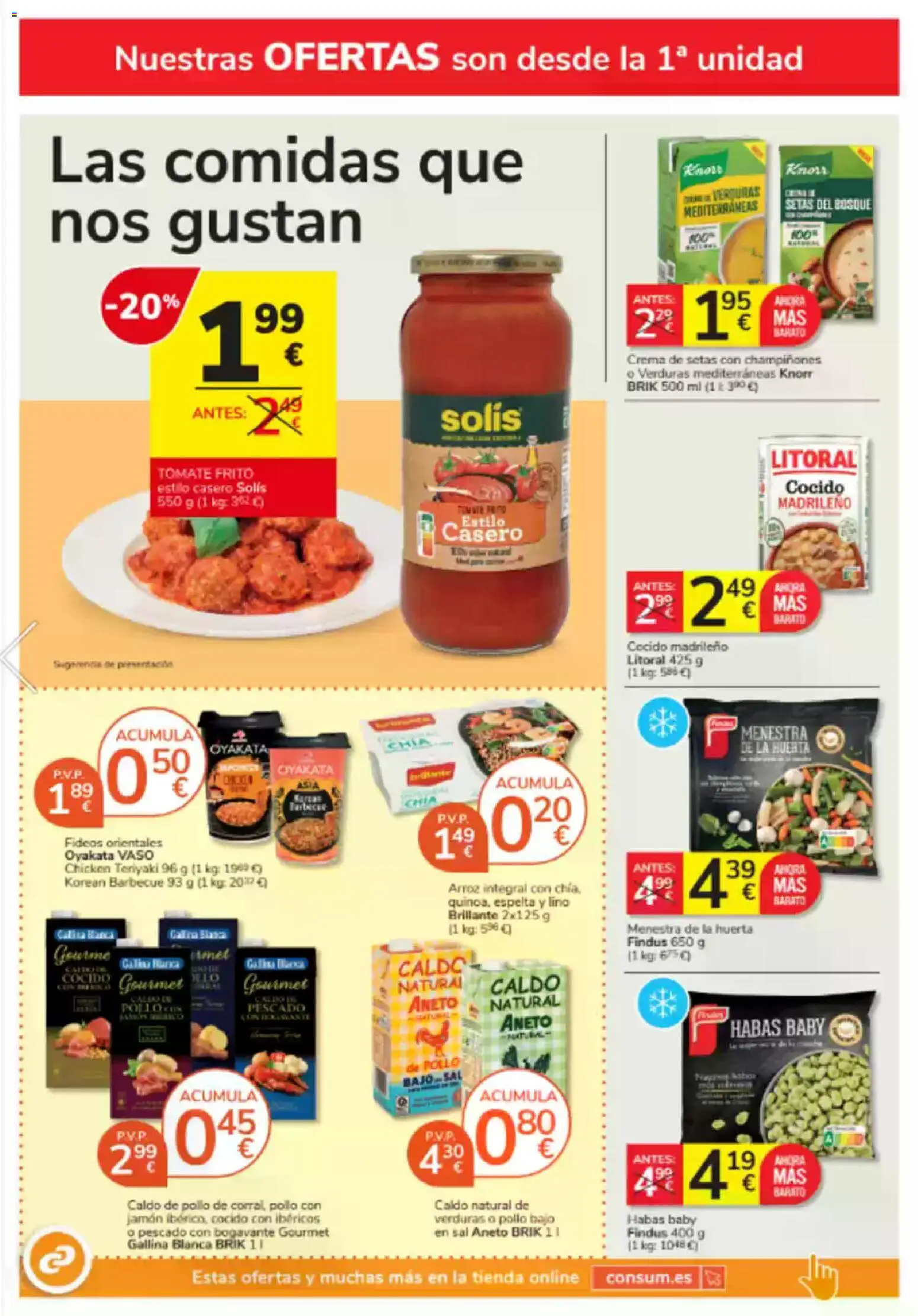 Consum folleto │ válido desde el 23.10.2025 | Página: 30 | Productos: Jamón, Arroz, Pescado, Crema