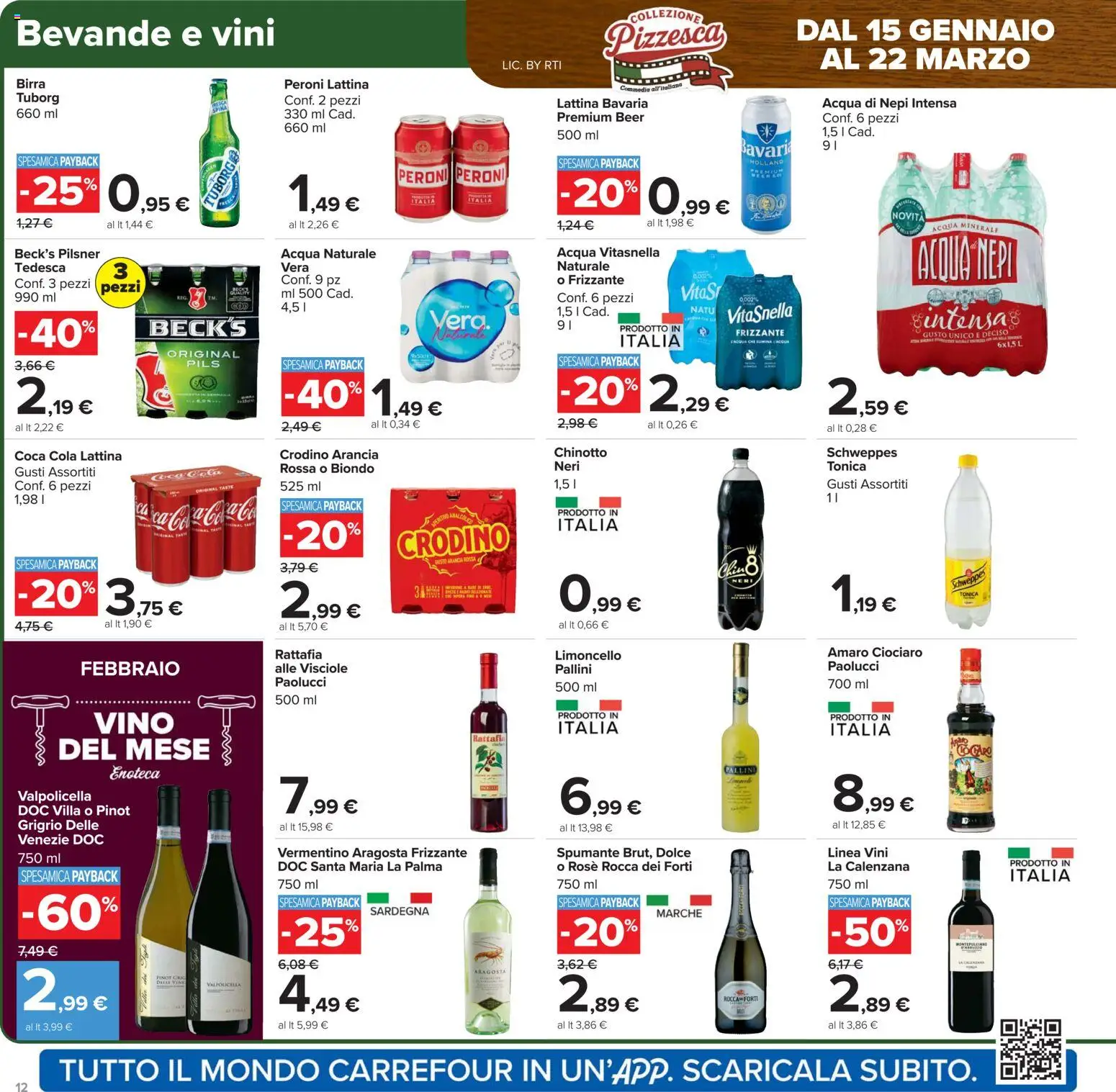 Volantino Carrefour del 17.02.2026 | Pagina: 12 | Prodotti: Birra, Acqua, Vino, Enoteca