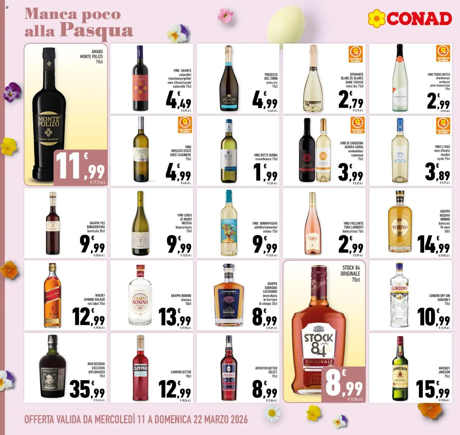 Volantino Conad del 11.03.2026 | Pagina: 14 | Prodotti: Prosecco, Vino, Rum, Grappa