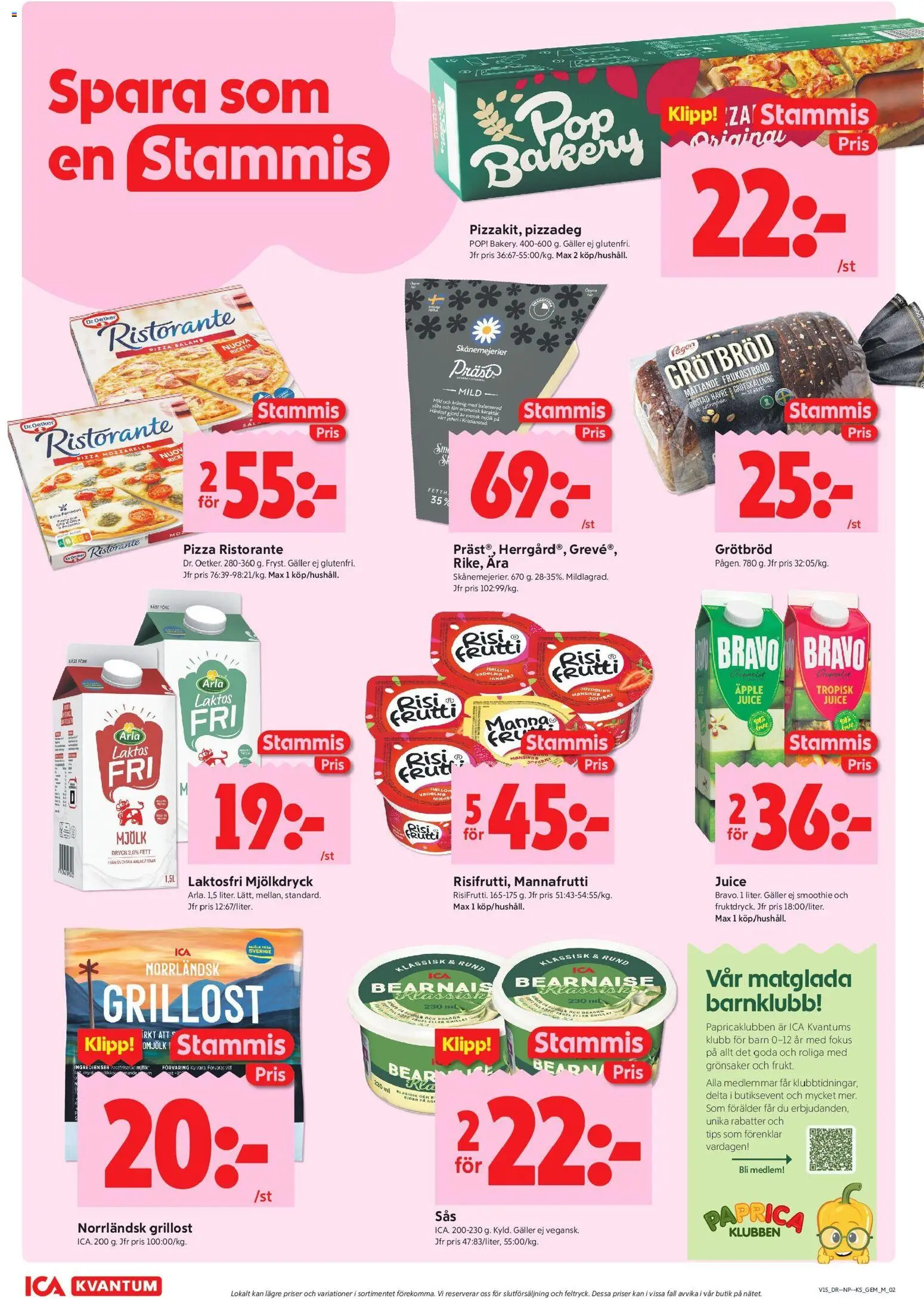 ICA Kvantum reklamblad aktuell från 06.04.2026 | Sida: 2 | Produkter: Grillost, Galler, Pizza, Äpple