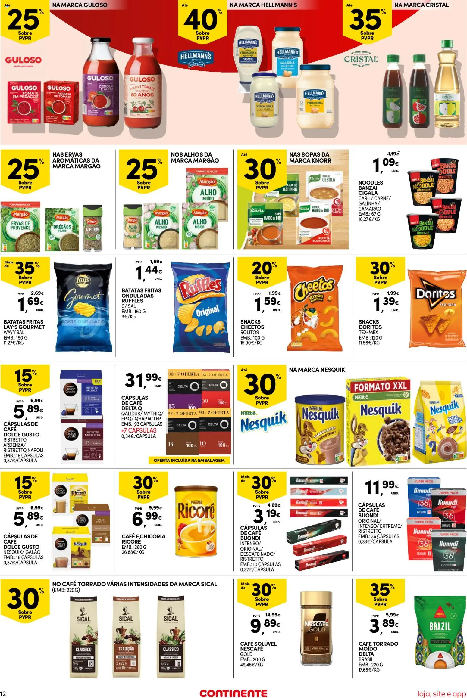Continente Semanal Continente Bom Dia │ válido de 10.03.2026 | Página: 12 | Produtos: Leite, Chocolate, Tomate, Batatas fritas