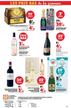  | Page: 39 | Produits: Champagne brut, Champagne, Clairette de die, Bière