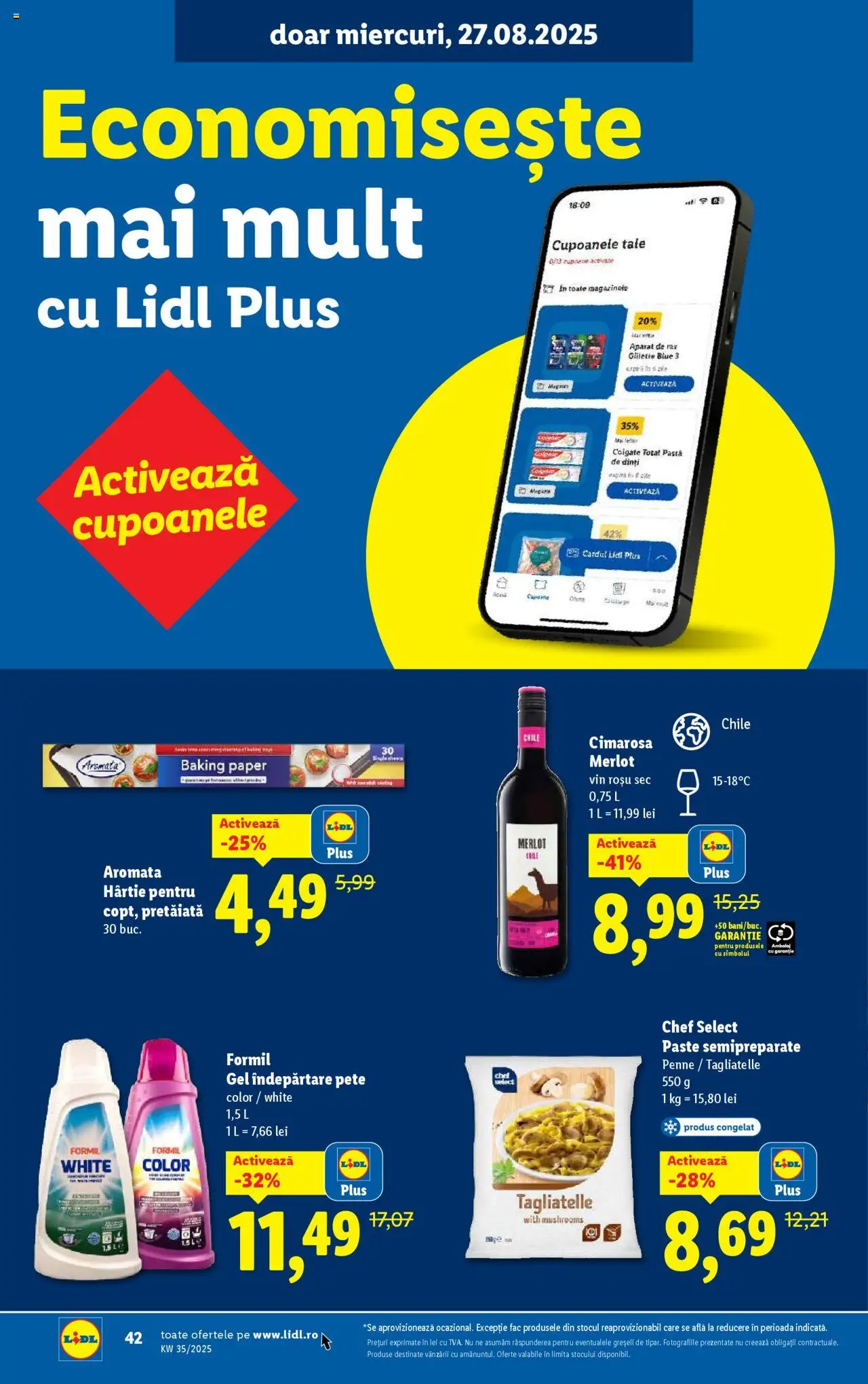 Catalog Lidl – valabil de la 25.08.2025 | Pagină: 42 | Produse: Vin, Paste