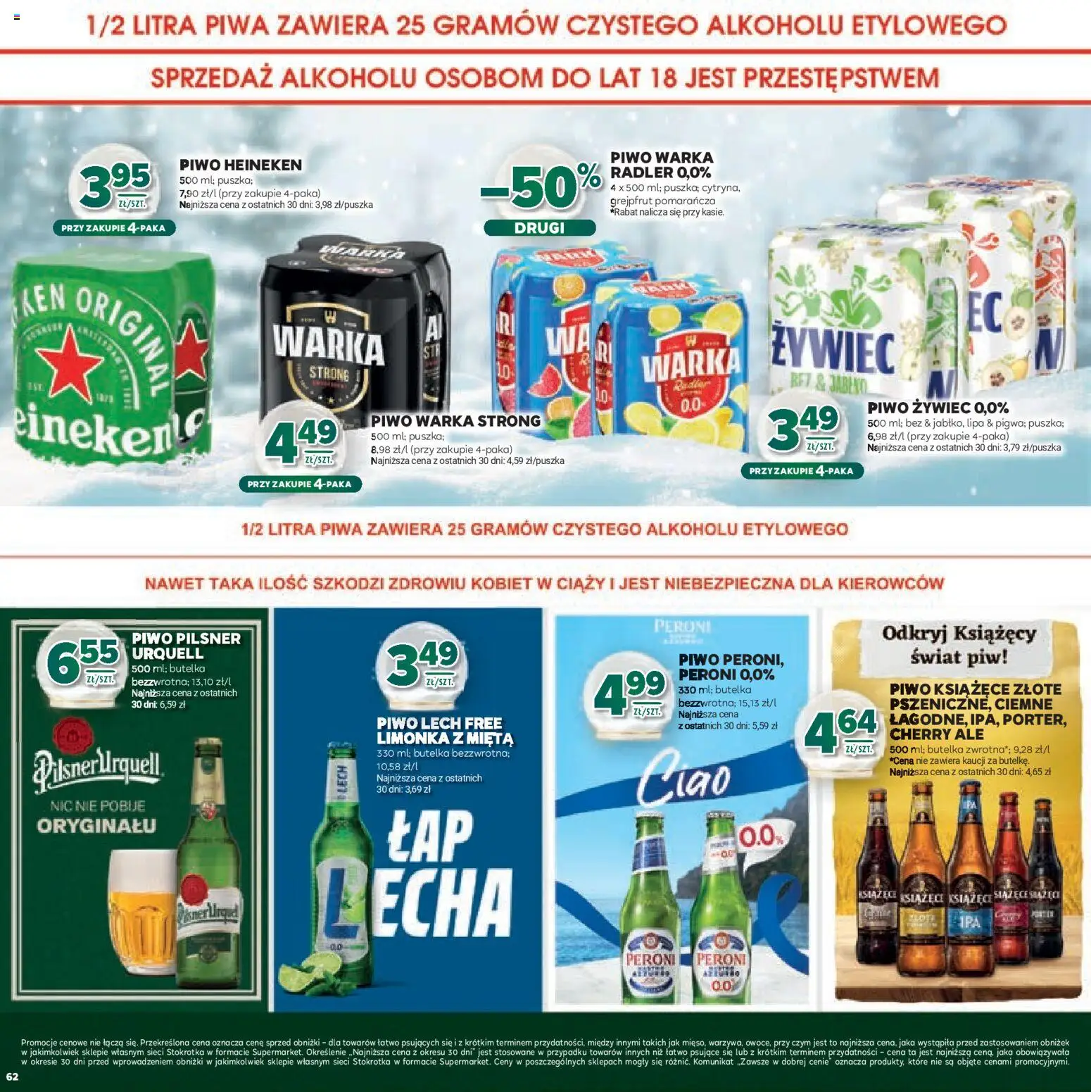 Stokrotka Gazetka - Boże Narodzenie od 11.12.2025 | Strona: 62 | Produkty: Limonka, Mięta, Piwo Warka, Piwo