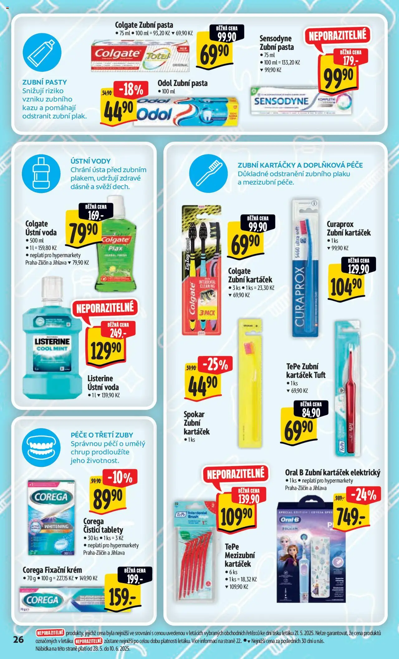 Albert leták - Hypermarket od 28.05.2025 | Strana: 34 | Produkty: Zubní kartáček, Ústní voda, Corega, Krém
