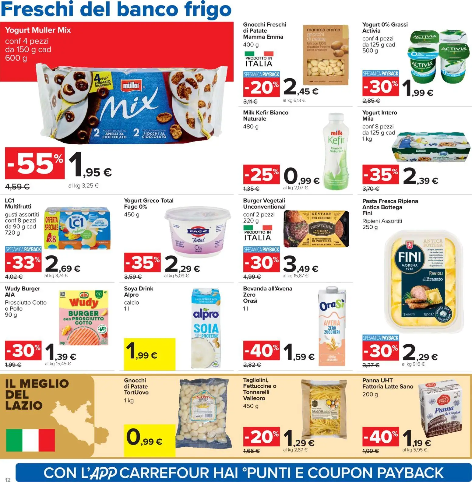 Volantino Carrefour del 13.03.2026 | Pagina: 12 | Prodotti: Yogurt greco, Yogurt, Prosciutto, Gnocchi