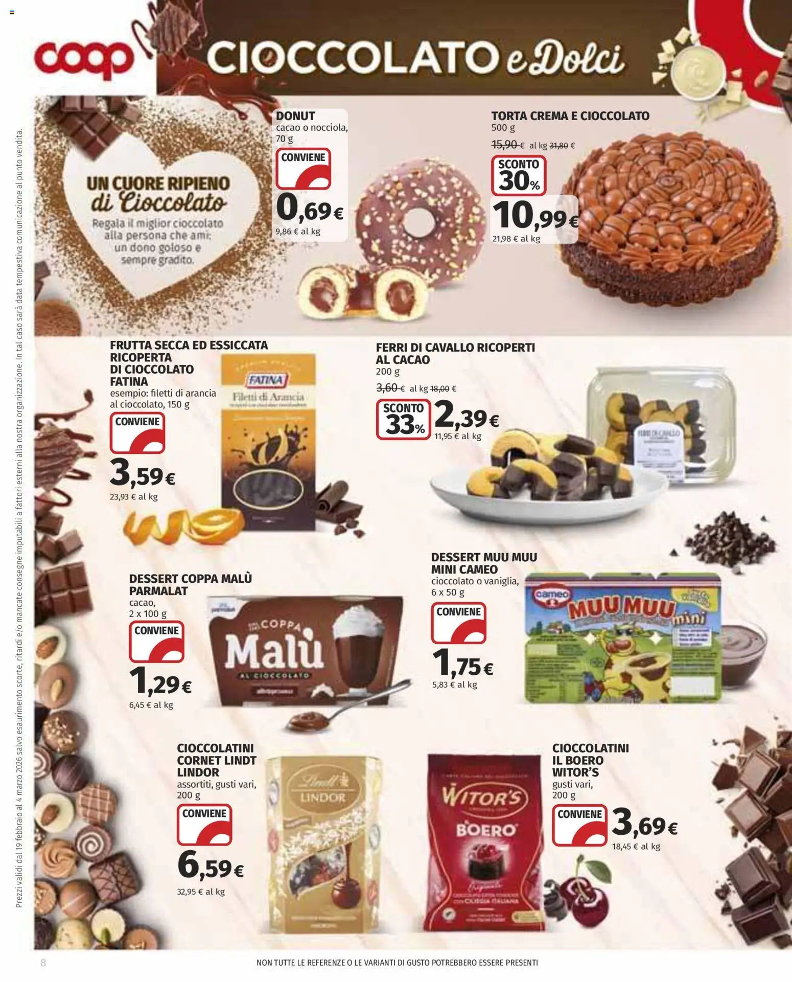 Volantino COOP del 19.02.2026 | Pagina: 8 | Prodotti: Frutta, Data, Arancia, Cacao