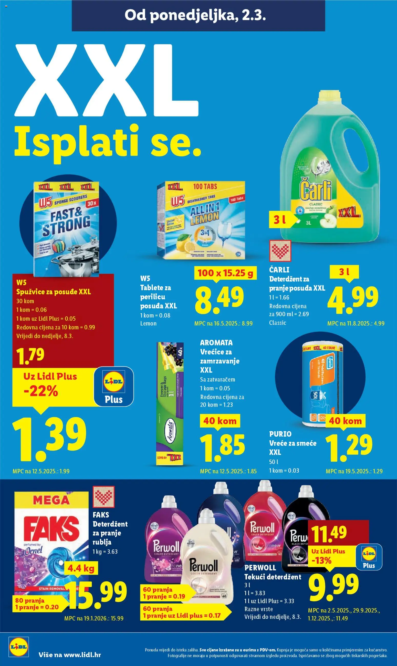 Lidl katalog | vrijedi od 02.03.2026 | Stranica: 16 | Proizvodi: Deterdžent, Deterdžent za pranje posuđa, Tekući deterdžent, Perwoll