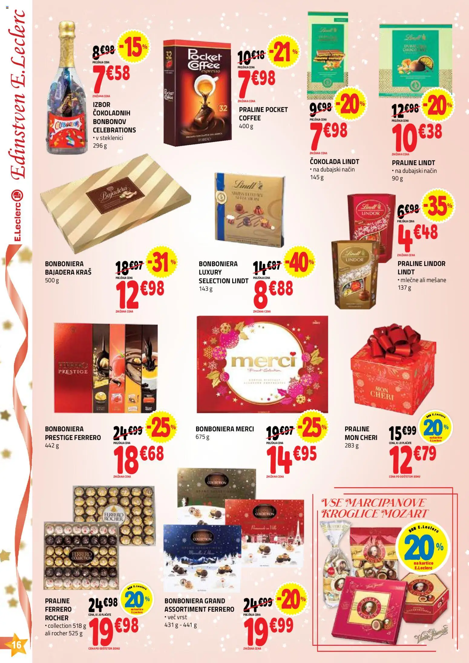Novi E.leclerc katalog ponudbe – veljaven od 26.11.2025 | Stran: 16 | Izdelki: Bonboniera, Cokolada