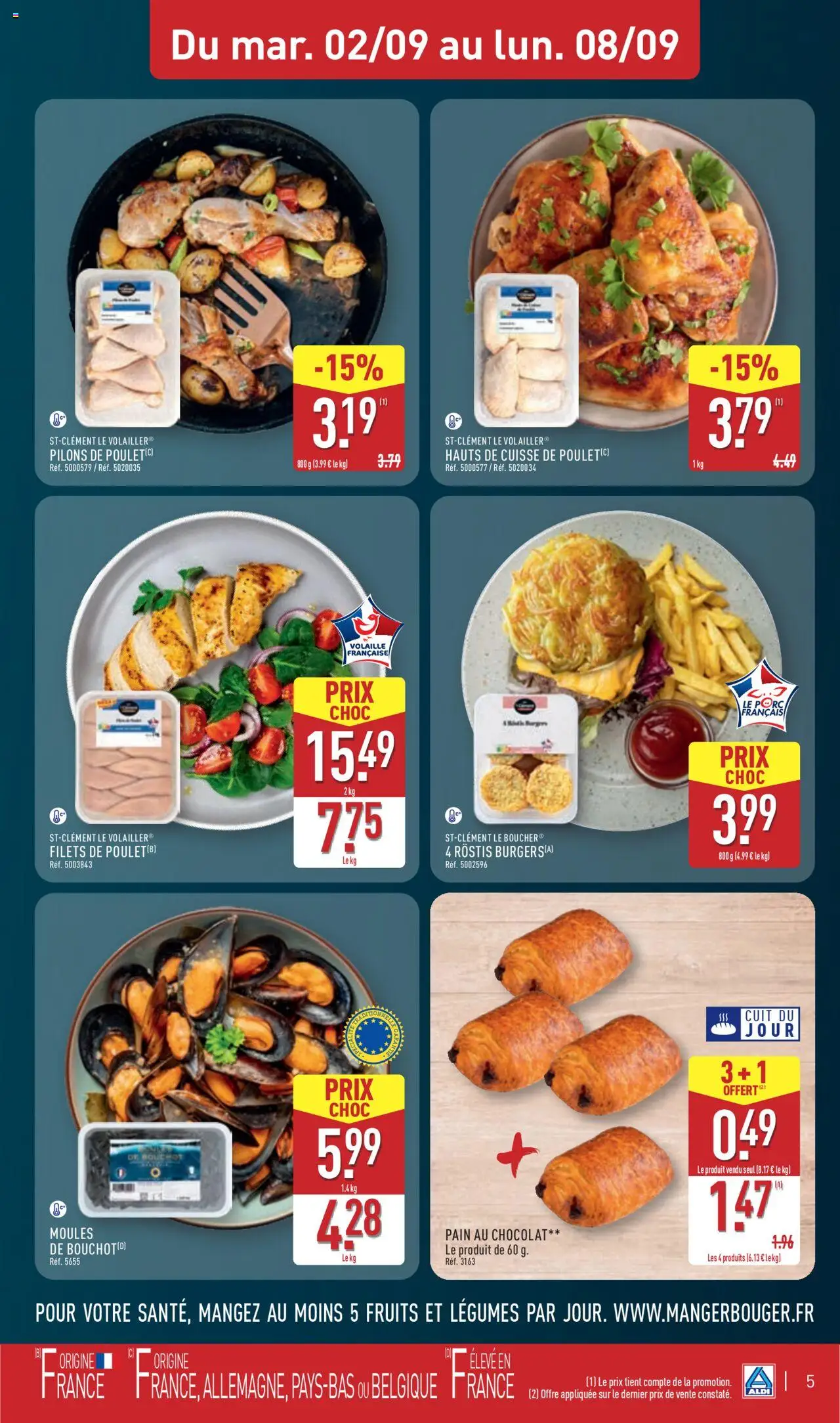  | Page: 8 | Produits: Volaille, Pain au chocolat, Pain, Porc