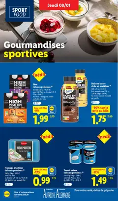 LIDL - Prévisualisation de Yaourt nature riche en protéines, Yaourt nature riche en protéines valide à partir de 08.01.2026 | Page: 26 | Produits: Pêche, Yaourt, Chocolat, Fromage à tartiner