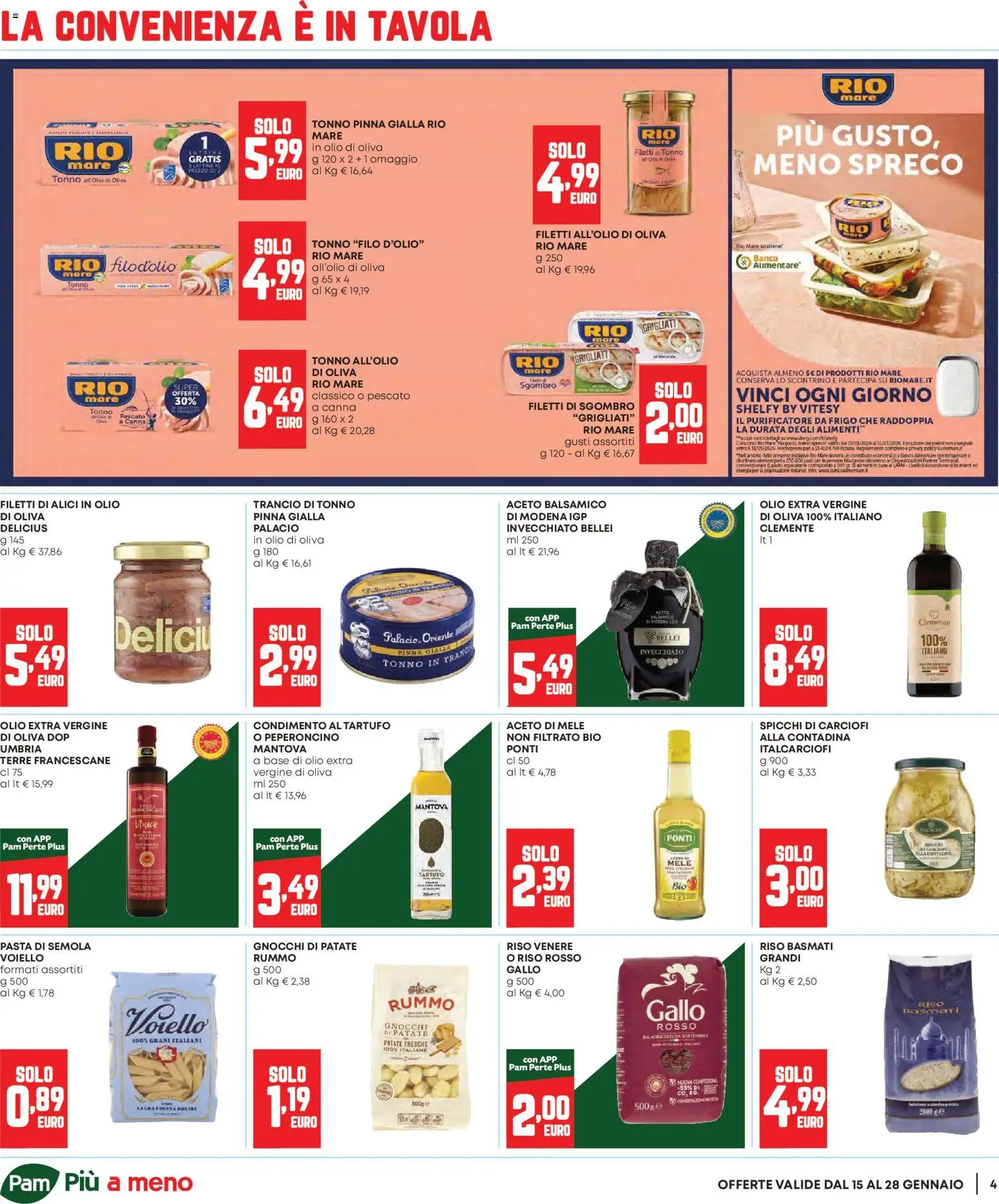 Volantino Panorama del 15.01.2026 | Pagina: 4 | Prodotti: Olio, Pasta, Olio extra vergine, Olio di Oliva