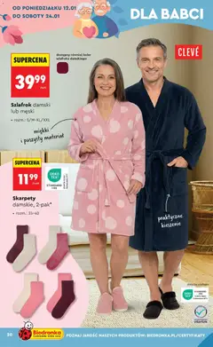 Pogląd oferty "Skarpety damskie, 2-pak*, Women's socks, 2 pairs per pack. Available in sizes 35-42." - ważna od 10.01.2026 | Strona: 22 | Produkty: Skarpety, Szlafrok