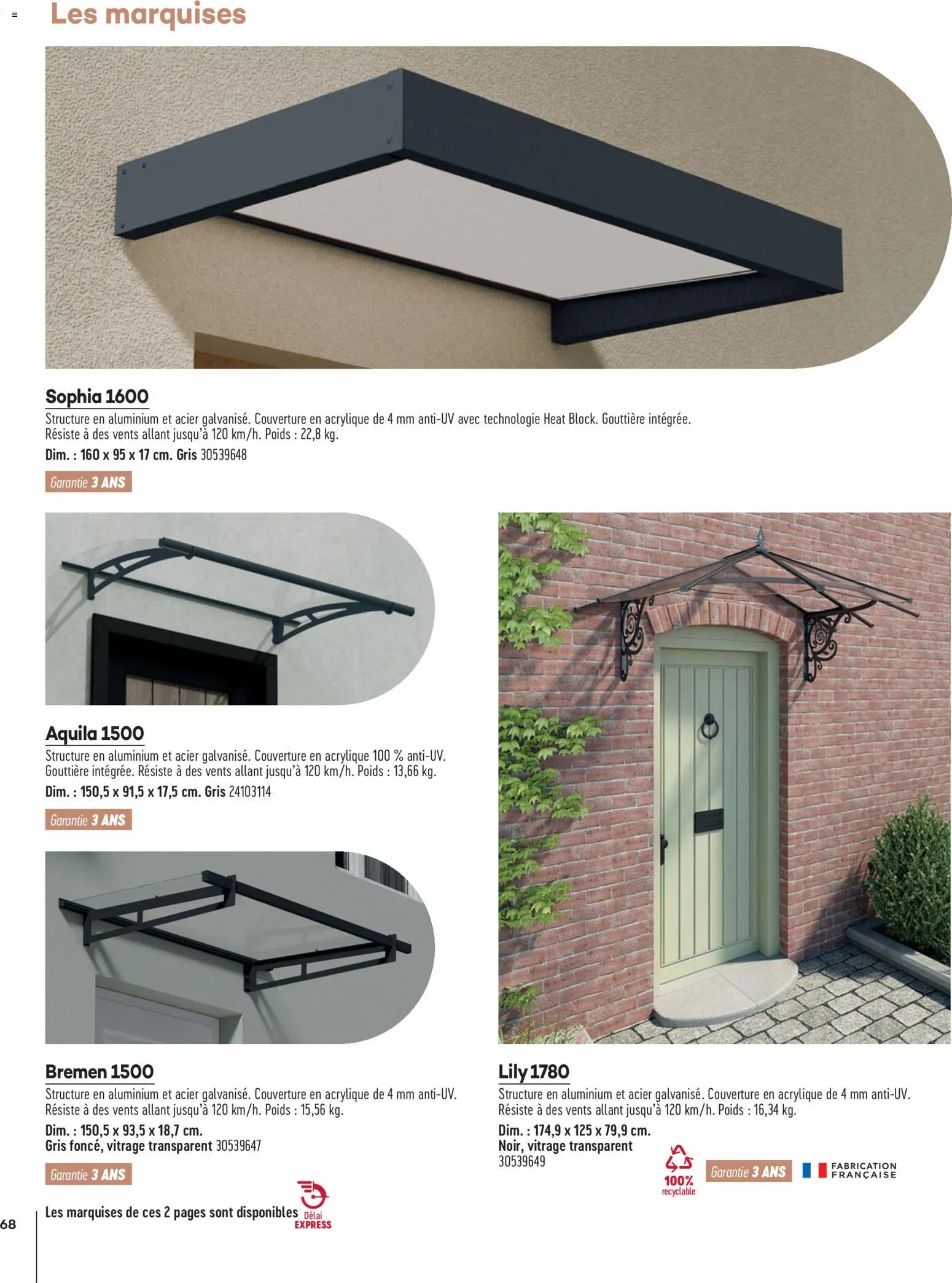 {H1} | Page: 68 | Produits: Poids, Gouttière, Couverture