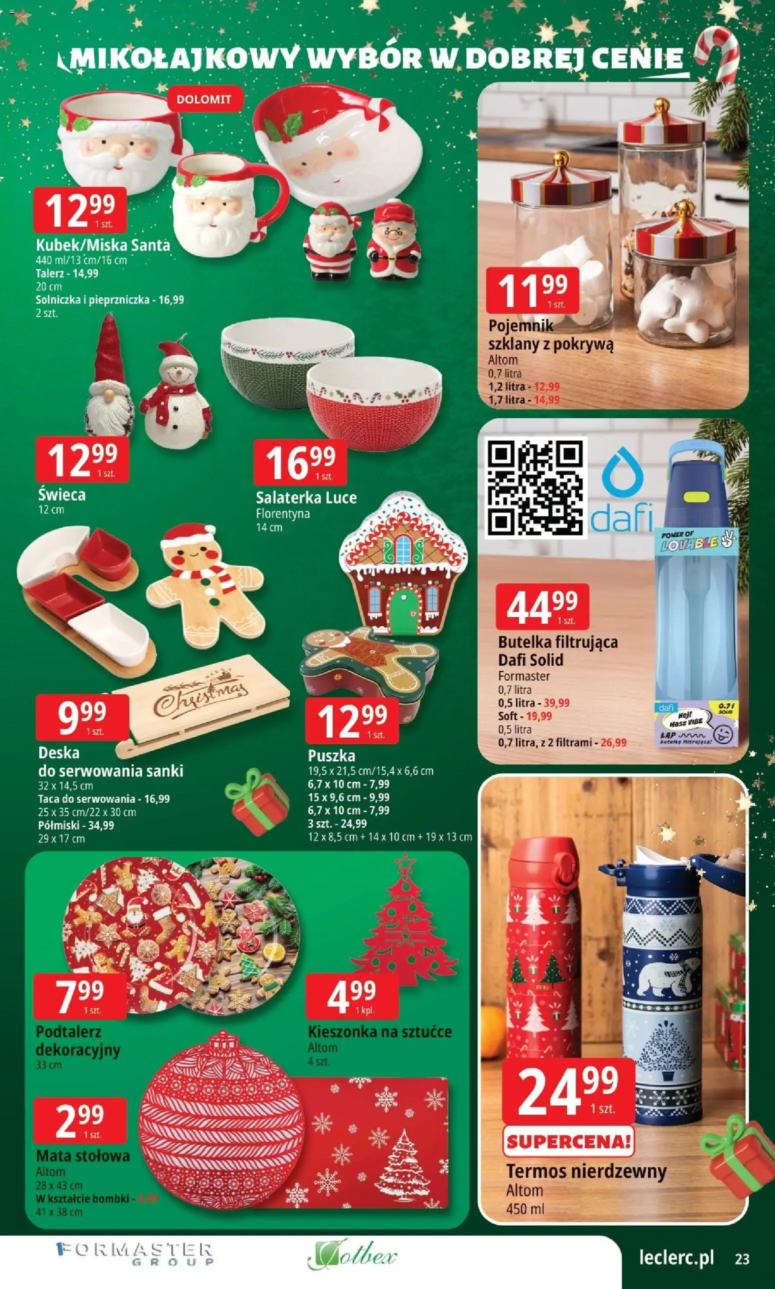 E.Leclerc Gazetka - Zielona Góra od 25.11.2025 | Strona: 23 | Produkty: Sztućce, Butelka filtrująca dafi