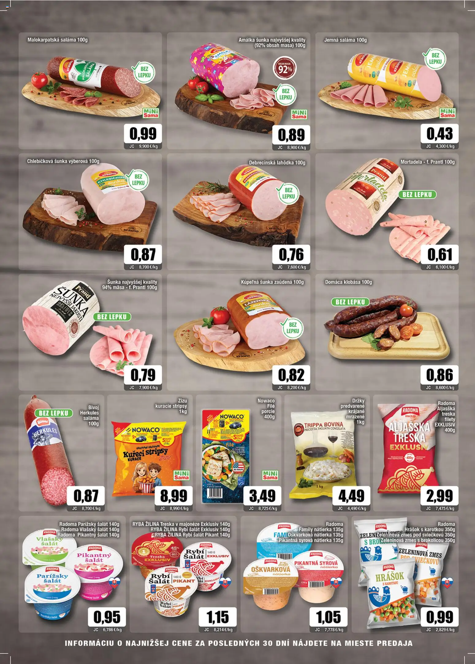 Nové Sama akcie – leták je platný od 05.12.2025 | Strana: 2 | Produkty: Šunka, Klobása, Šalát, Treska