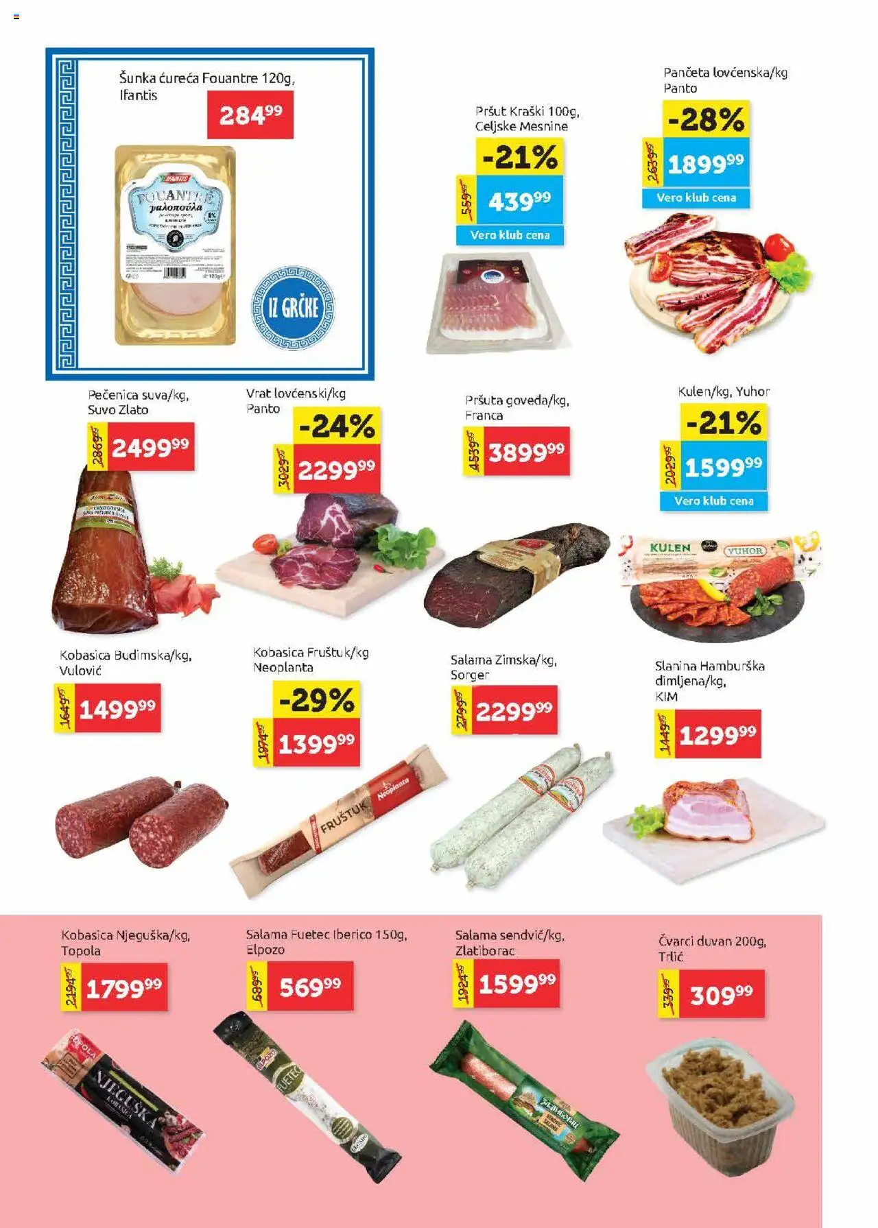 SuperVERO katalog - važi od 21.08.2025 | Strana: 4 | Proizvode: Panceta, Kulen, Salama, Pečenica