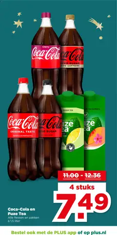 Coca-Cola en Fuze Tea, Alle flessen en pakken à 1,5 liter - Voorbeeld van een folder van Plus, geldig van 27.12.2025 | Pagina: 18