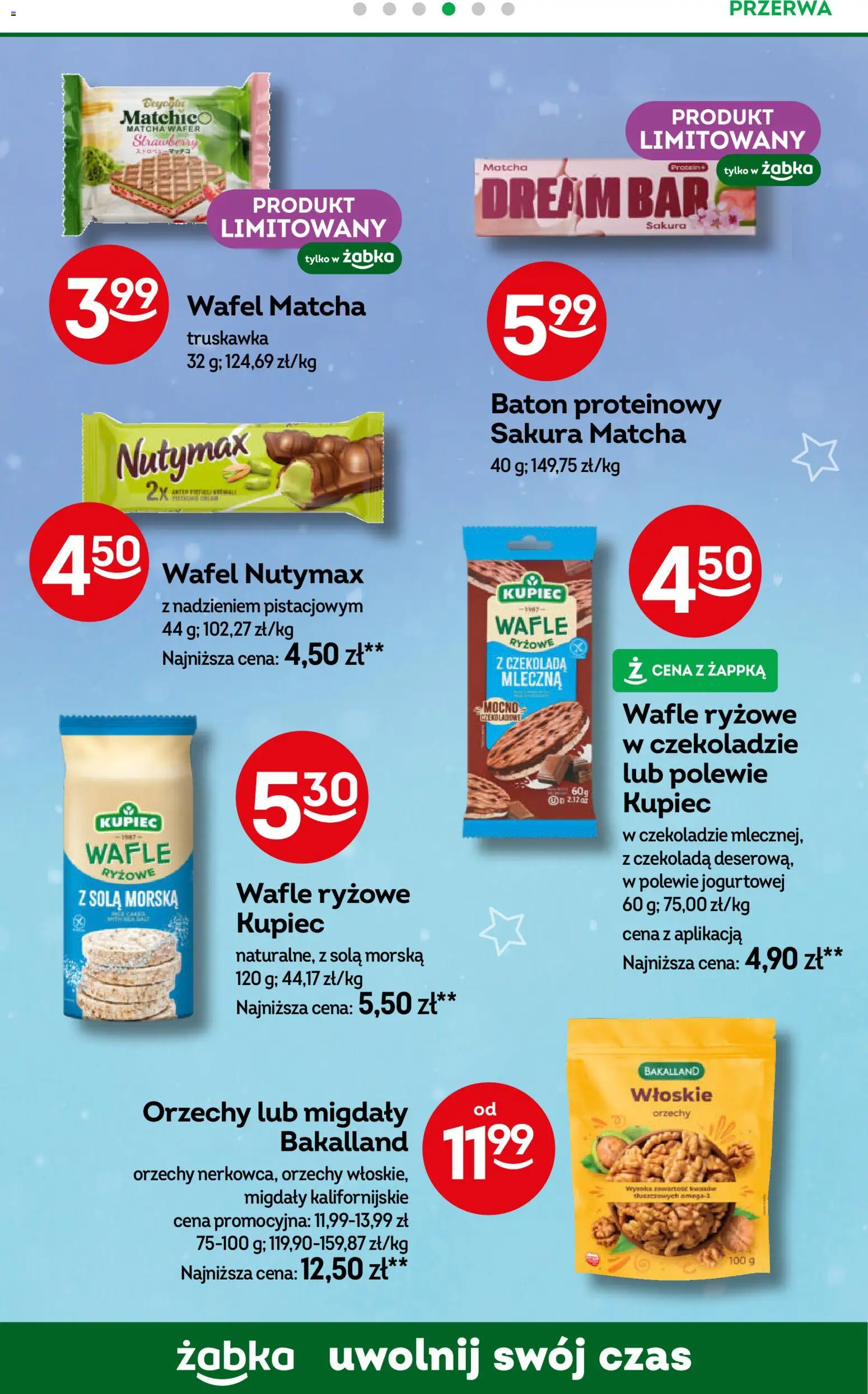 Żabka Gazetka od 14.01.2026 | Strona: 45 | Produkty: Czekolada mleczna, Wafle ryżowe, Czekolada, Orzechy
