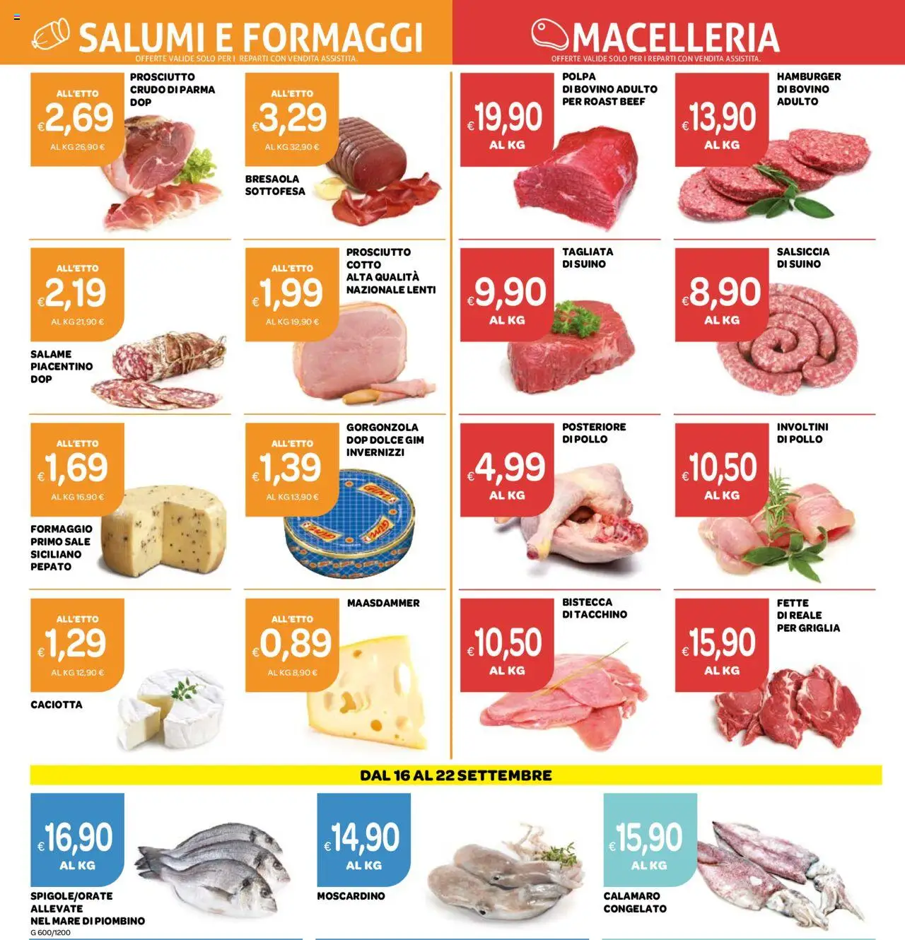 Volantino Ekom del 09.09.2025 | Pagina: 7 | Prodotti: Tacchino, Formaggio, Salsiccia, Hamburger