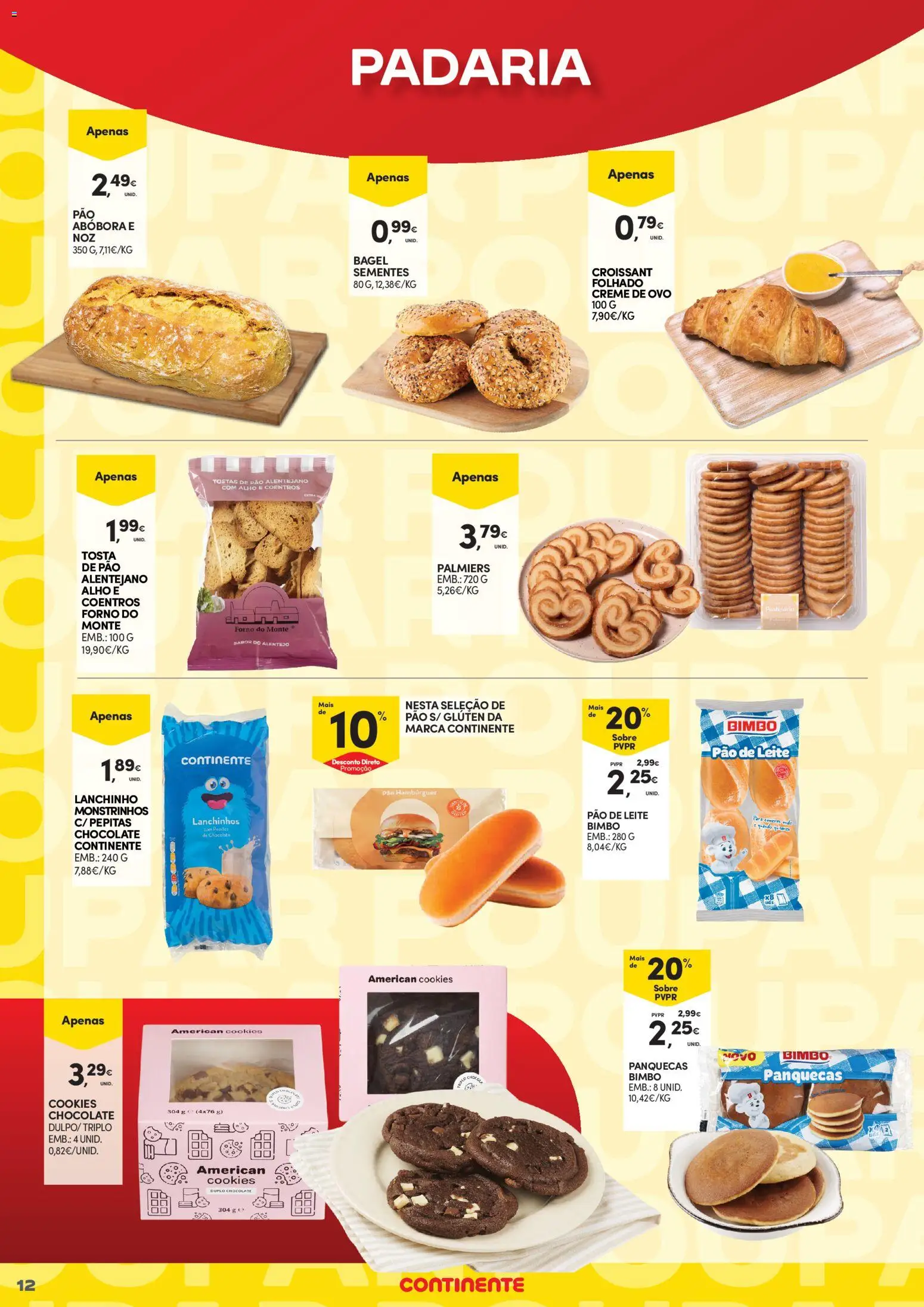 Continente - Açores Poupança para todos │ válido de 06.04.2026 | Página: 12 | Produtos: Forno, Tostas, Hambúrguer, Abóbora