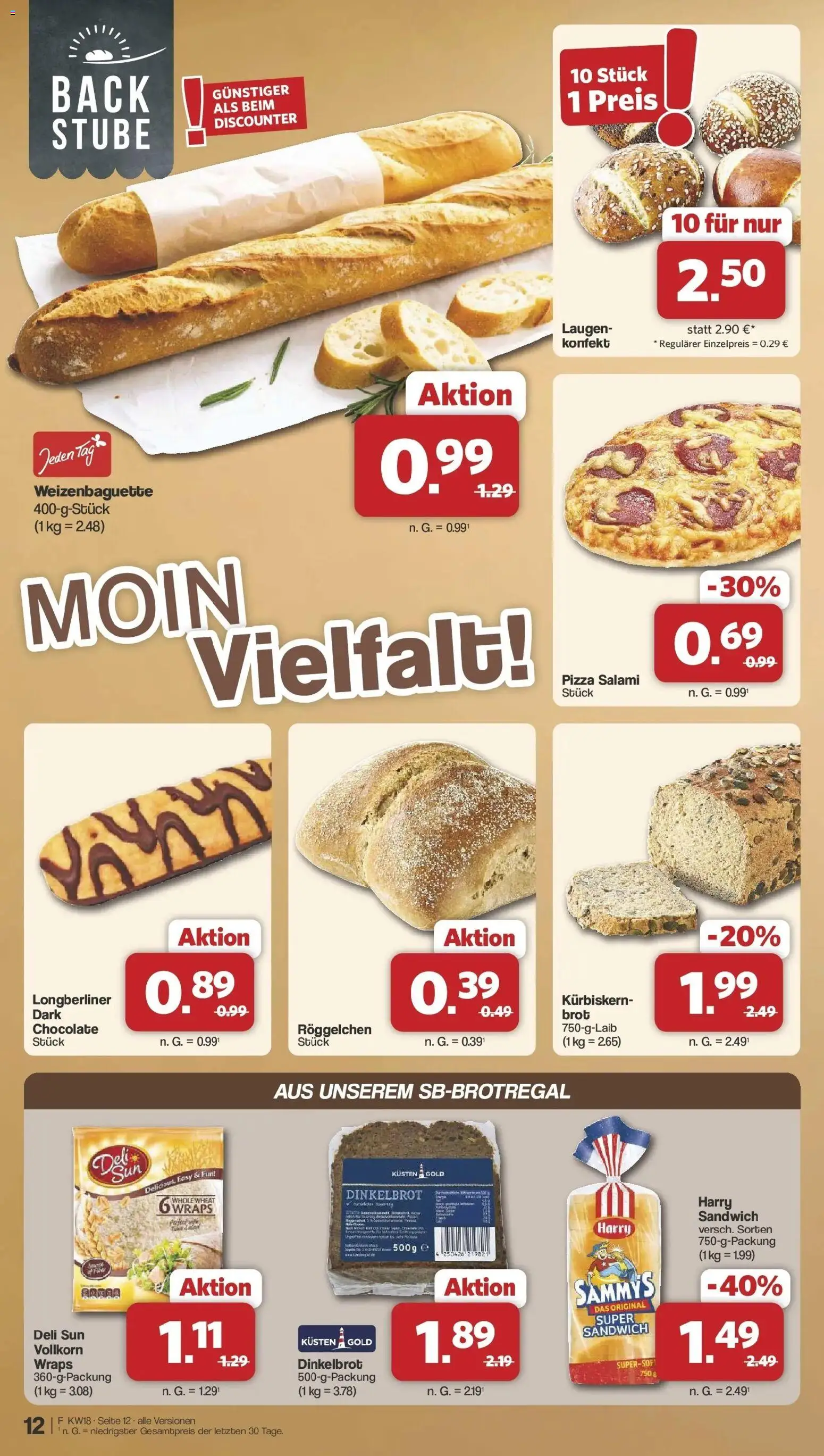 Famila Nordwest Wochenangebote – gültig ab 27.04.2026 | Seite: 12 | Produkte: Brot, Salami, Pizza