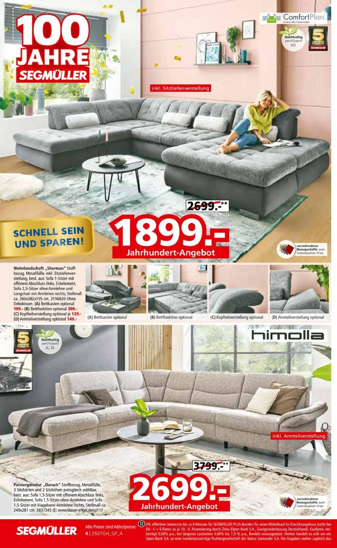 Segmüller Highlight - gültig ab dem 19.07.2025 | Seite: 4 | Produkte: Wohnlandschaft, Sofa